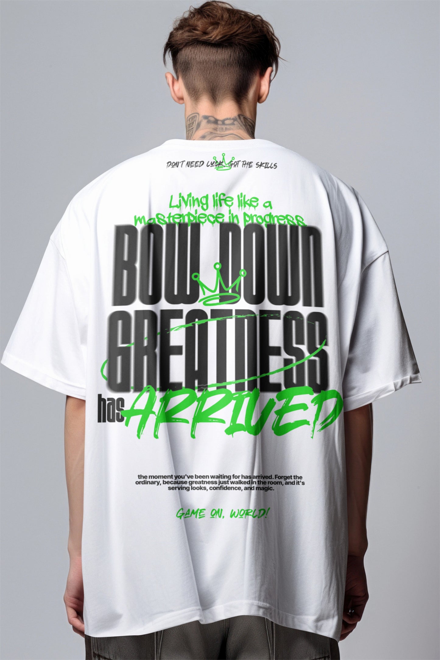Greatness Printed Oversized T-Shirt Harble Outfits