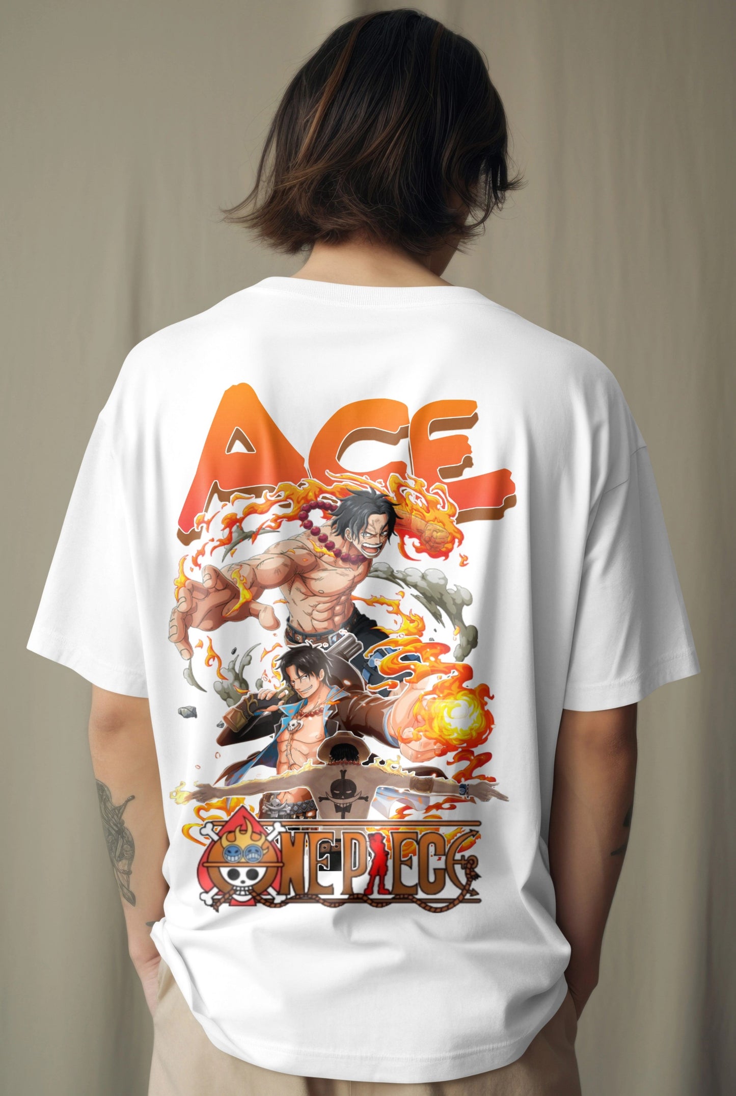 One Piece Ace Graphic Printed Oversized T-shirt Harble Outfits