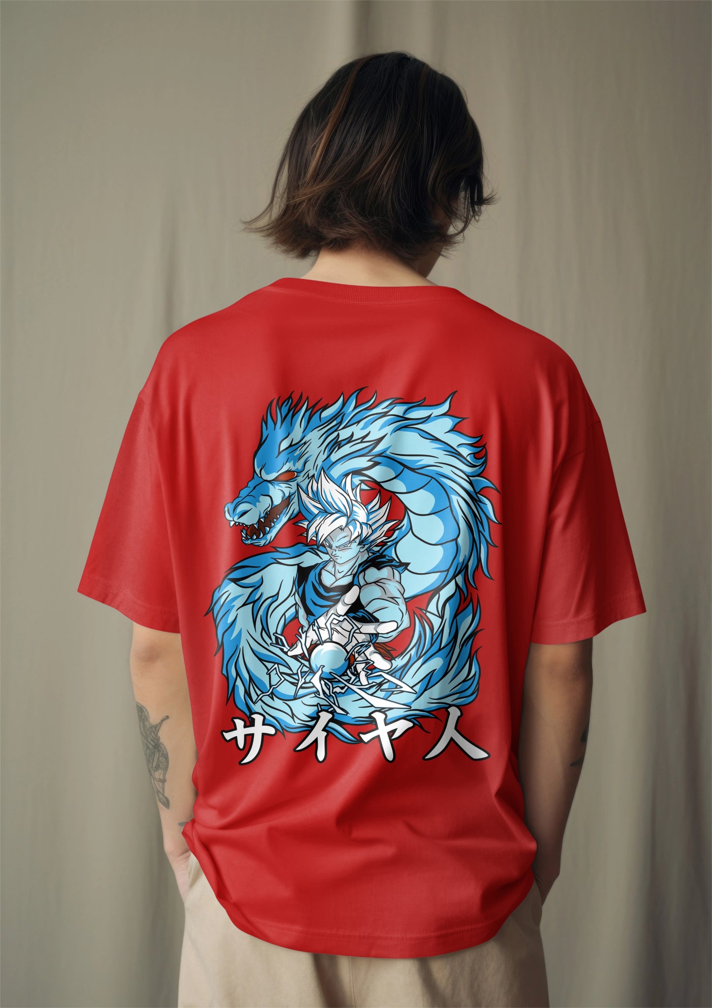 Saiyan Spirit Dragon Printed Oversized T-shirt