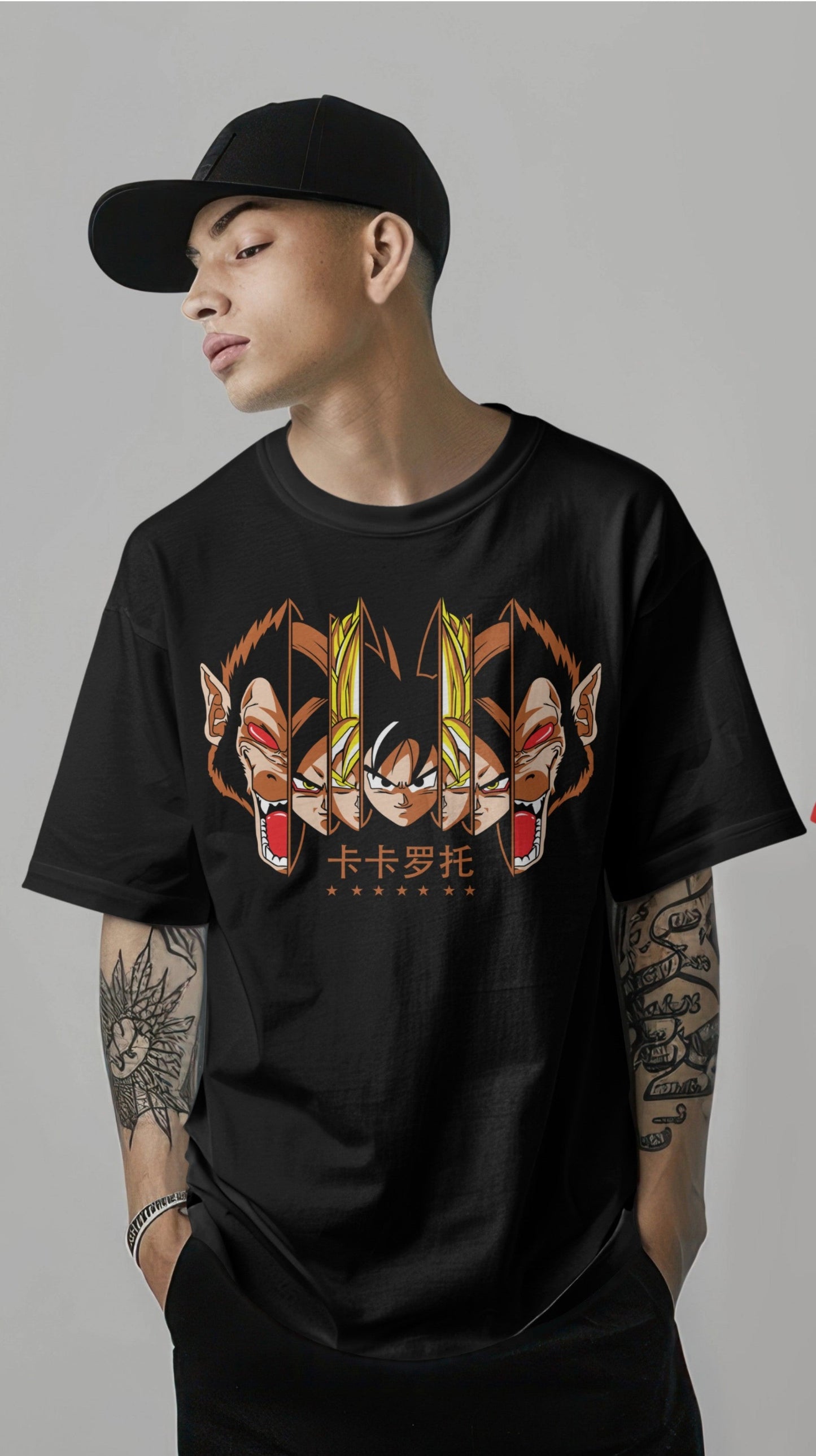 Dragon Ball - Goku Great Ape to Super Saiyan Oversized T-shirt Harble Outfits