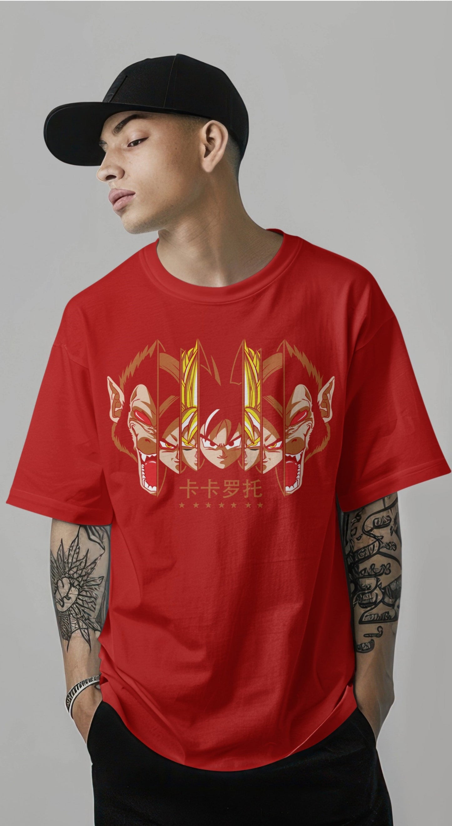 Dragon Ball - Goku Great Ape to Super Saiyan Oversized T-shirt Harble Outfits