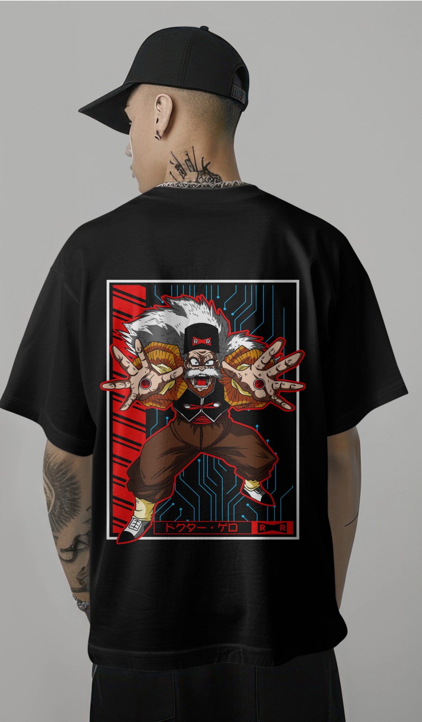 Dragon Ball Z Dr. Gero Android Creator Printed Oversized T-shirt