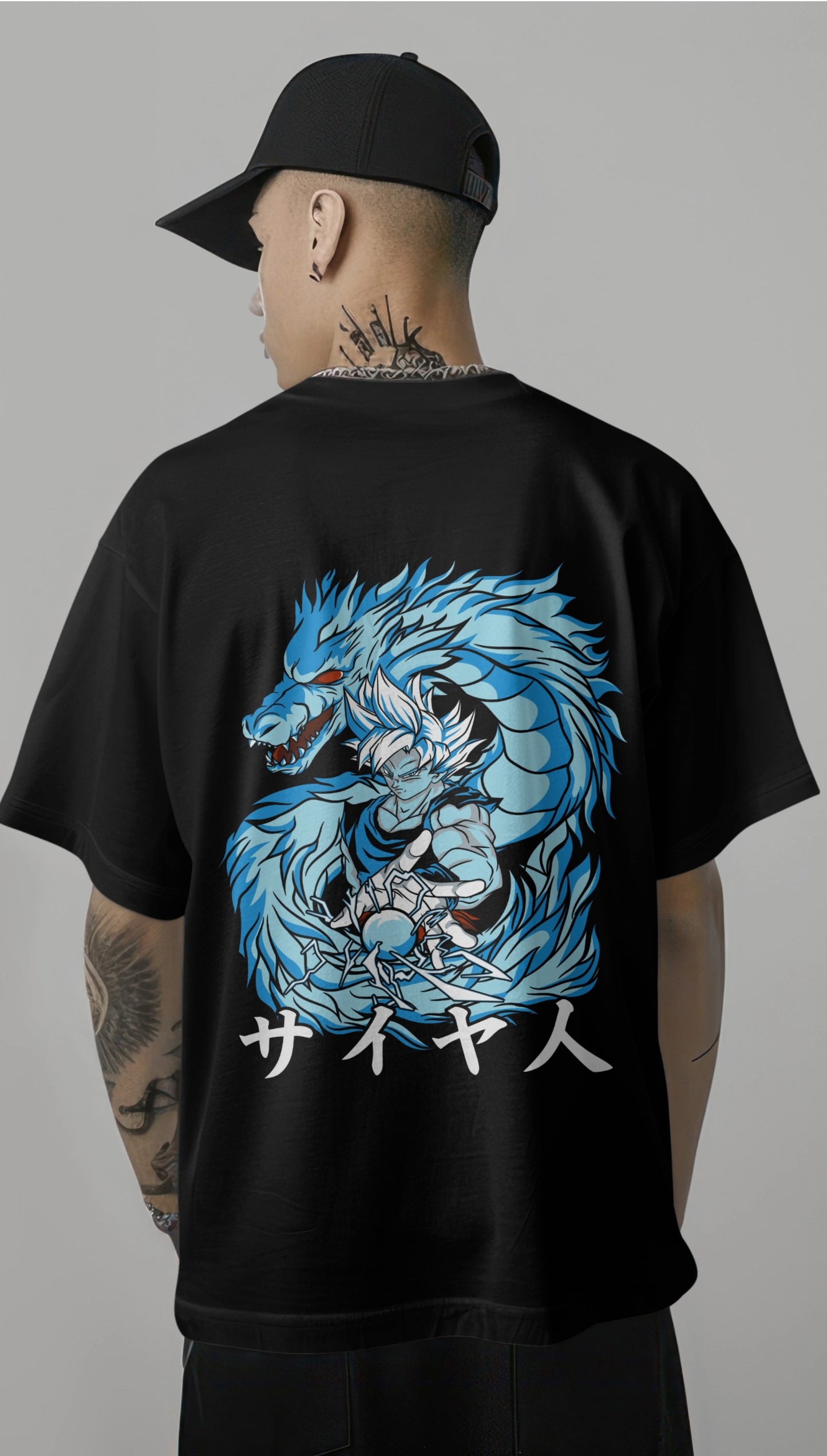 Saiyan Spirit Dragon Printed Oversized T-shirt