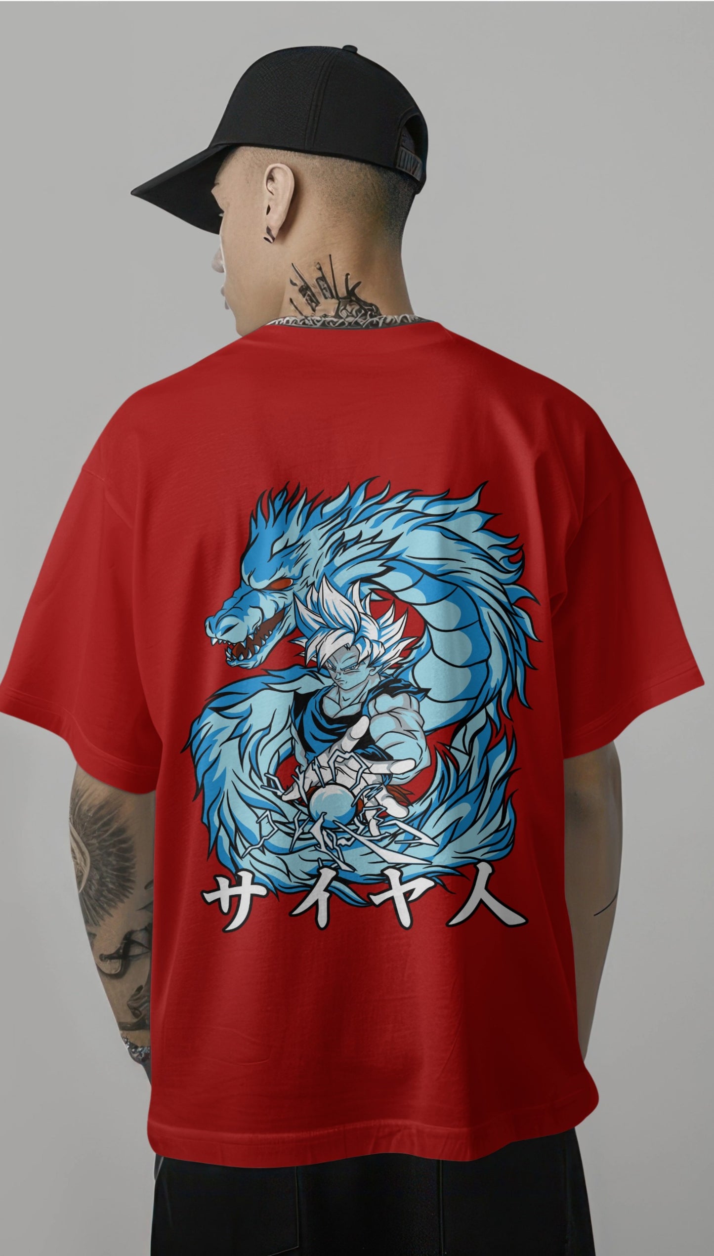 Saiyan Spirit Dragon Printed Oversized T-shirt