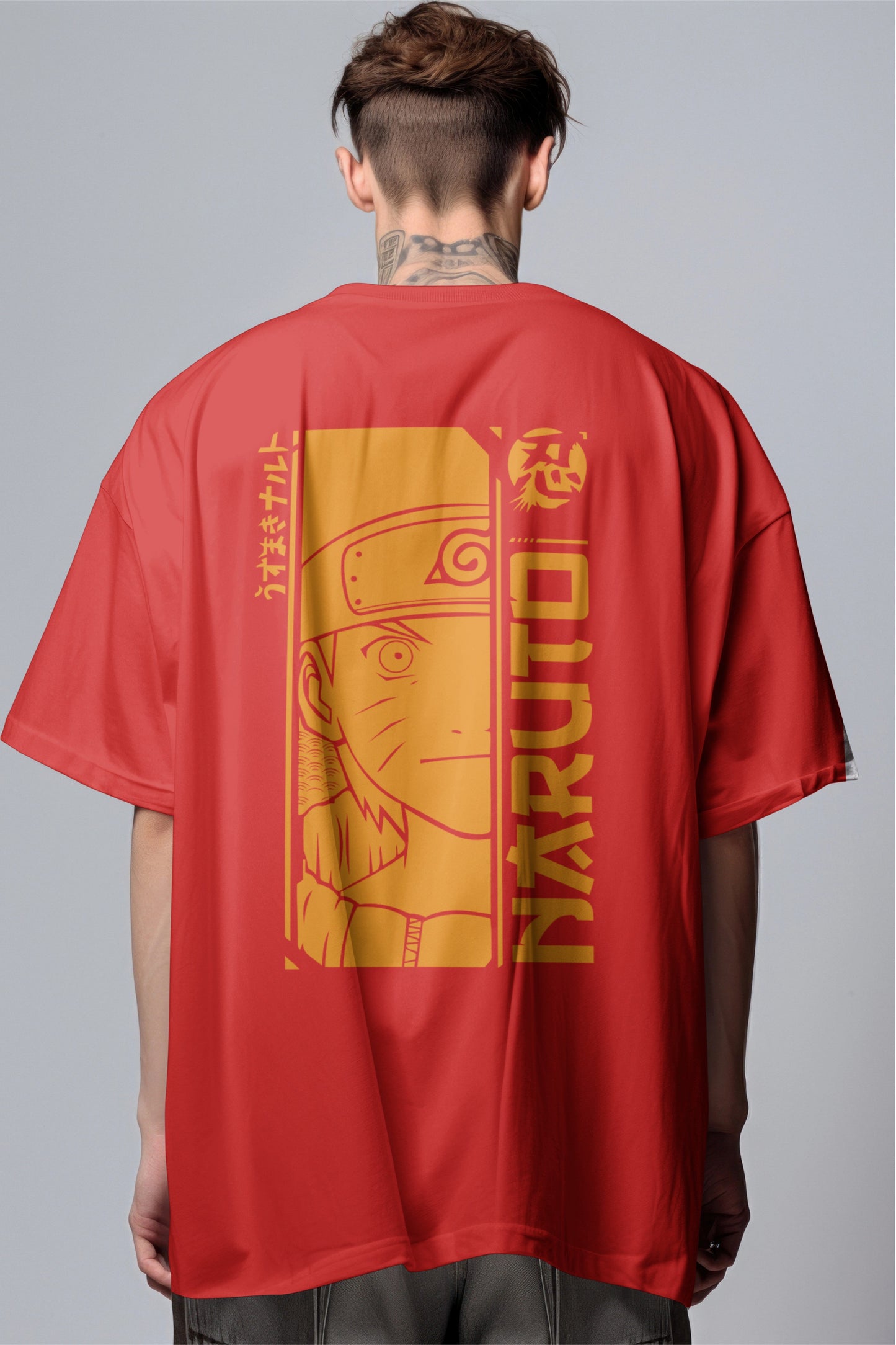 Naruto Orange Graphic Printed Oversized T-shirt Harble Outfits