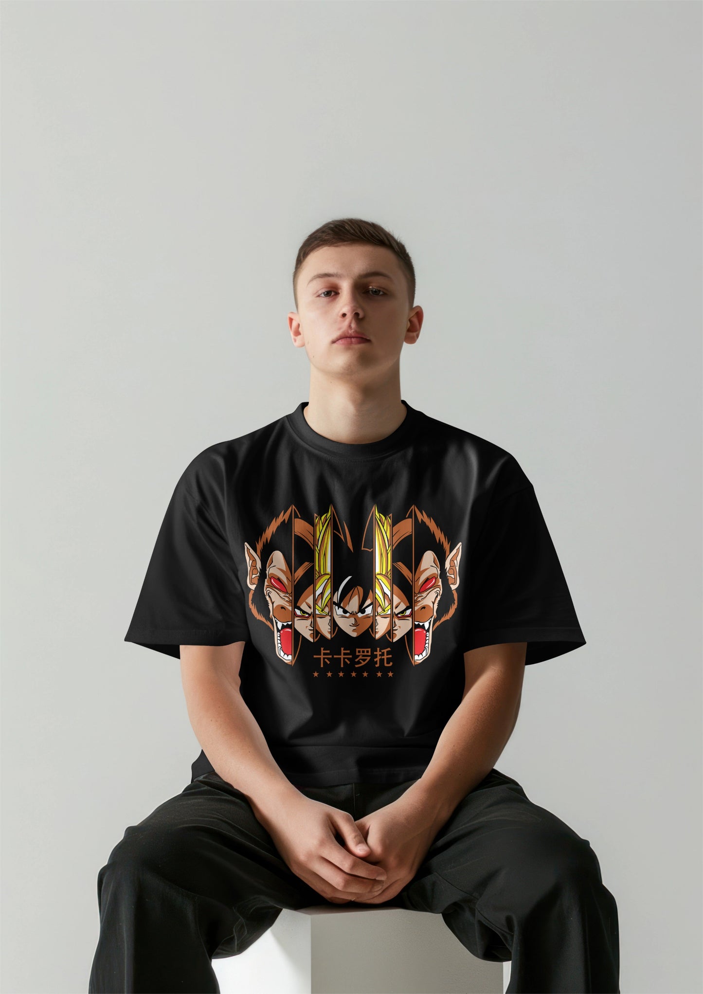 Dragon Ball - Goku Great Ape to Super Saiyan Oversized T-shirt Harble Outfits