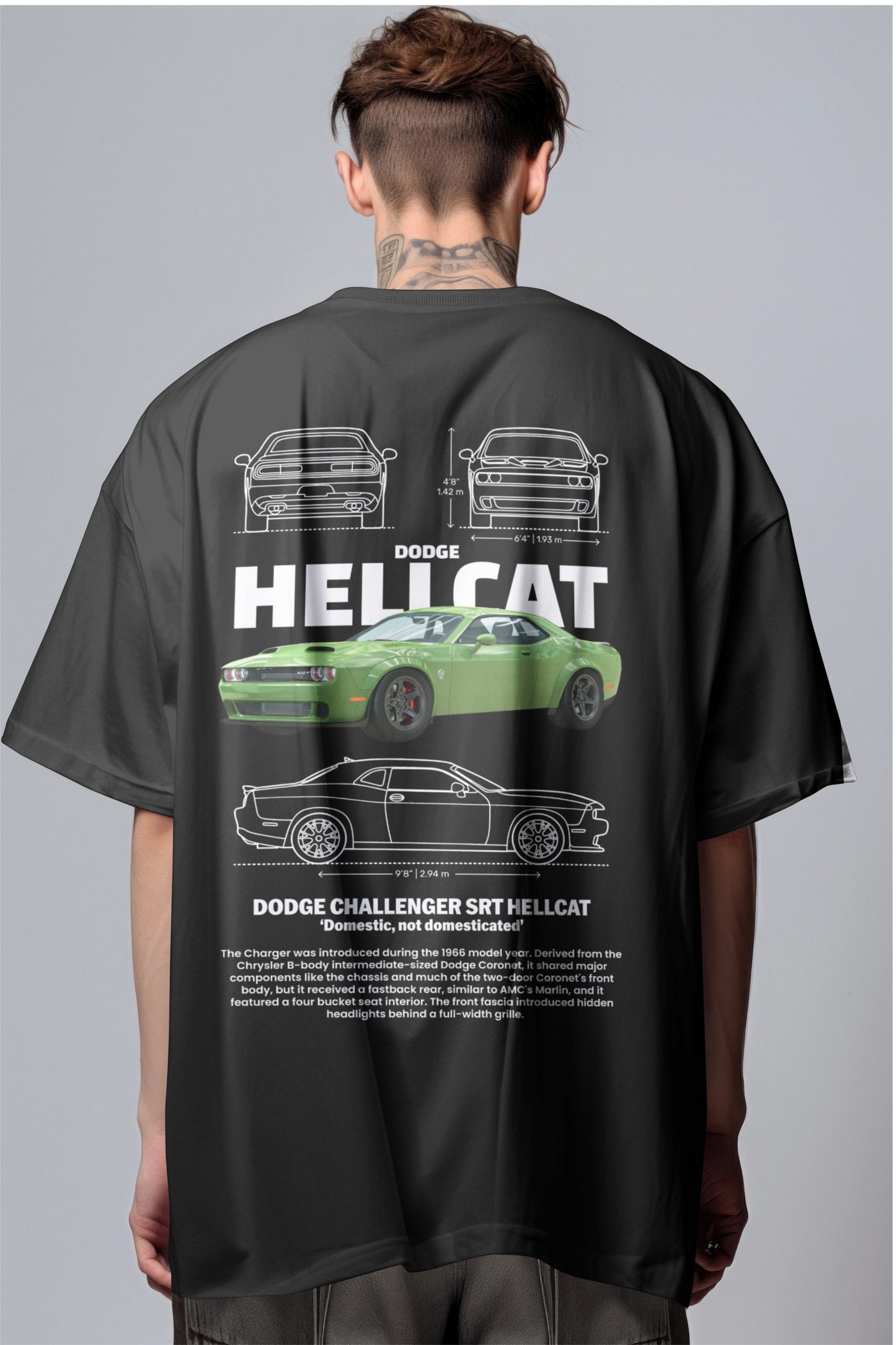 Challenger Hellcat Graphic Printed Oversized T-shirt Harble Outfits