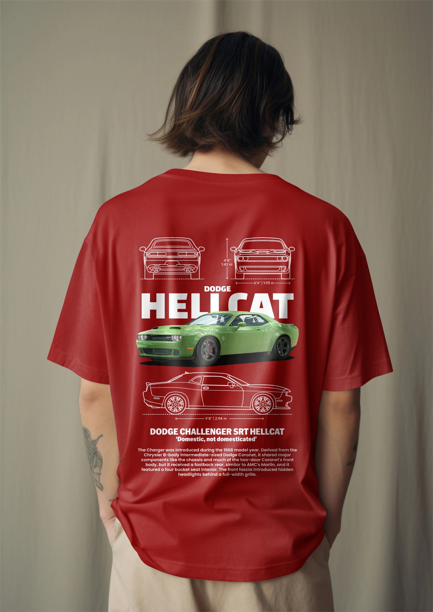 Challenger Hellcat Graphic Printed Oversized T-shirt Harble Outfits