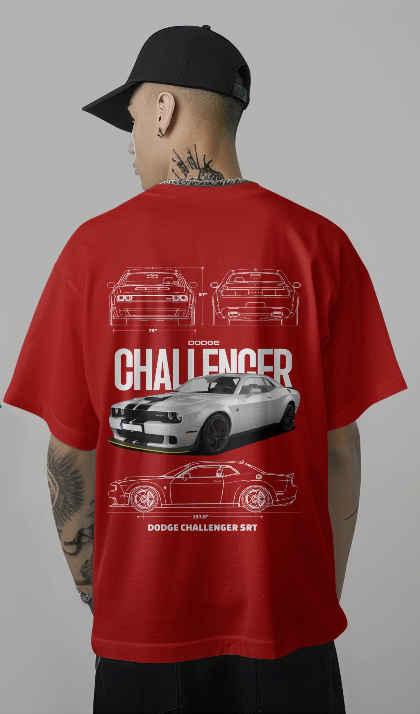 Dodge Challenger SRT Graphic Printed Oversized T-shirt Harble Outfits