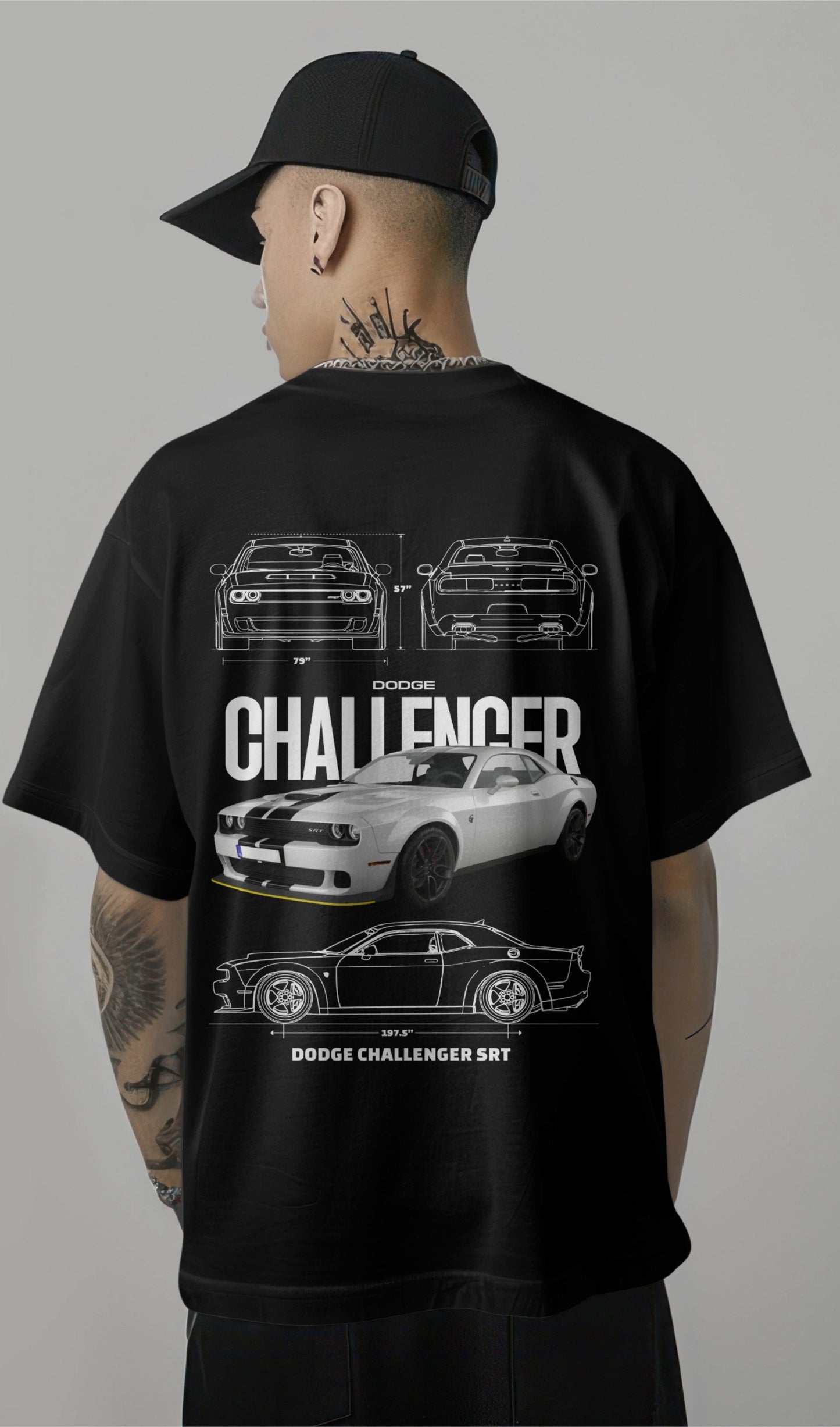 Dodge Challenger SRT Graphic Printed Oversized T-shirt Harble Outfits
