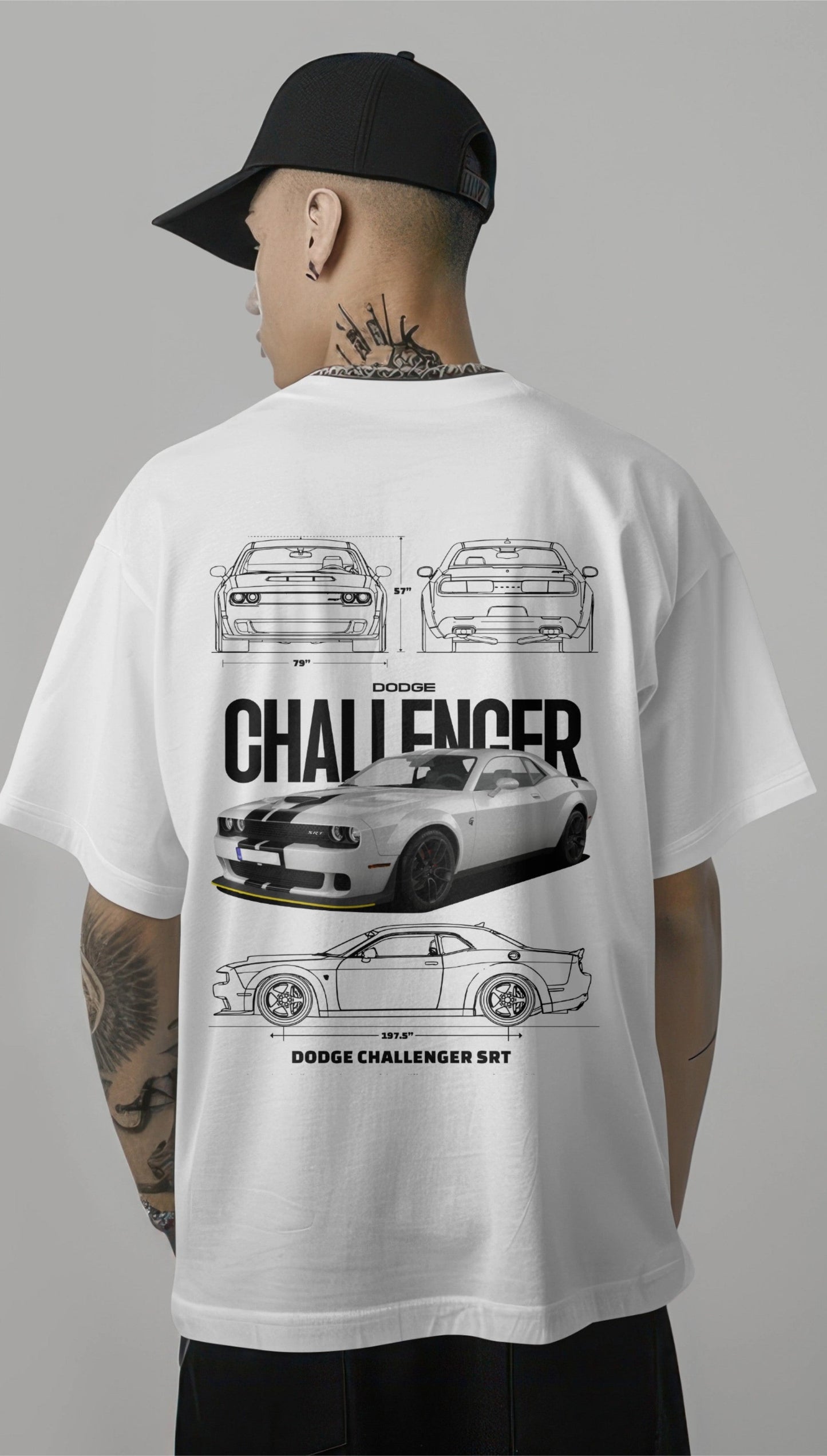 Dodge Challenger SRT Graphic Printed Oversized T-shirt Harble Outfits