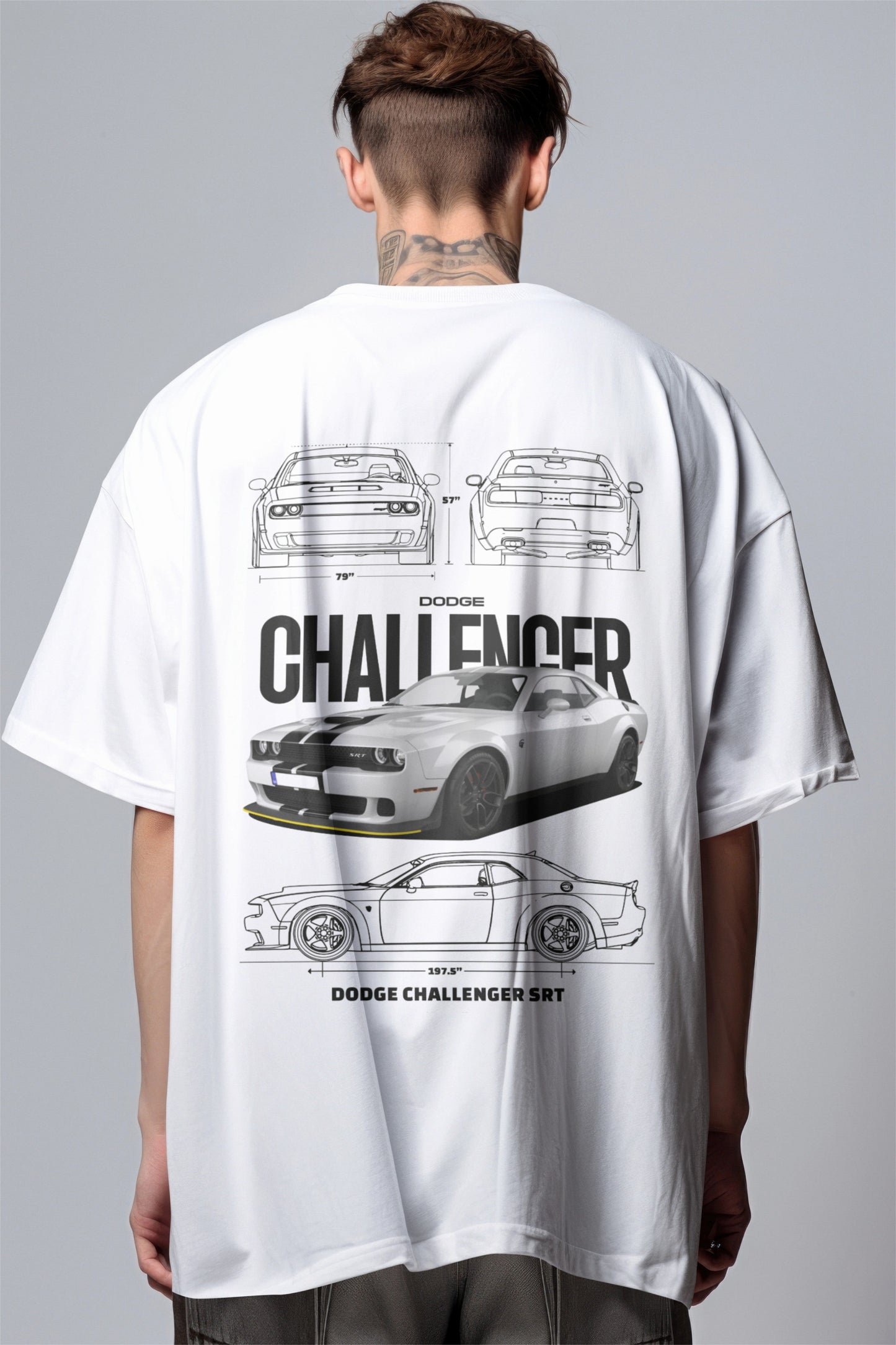 Dodge Challenger SRT Graphic Printed Oversized T-shirt Harble Outfits