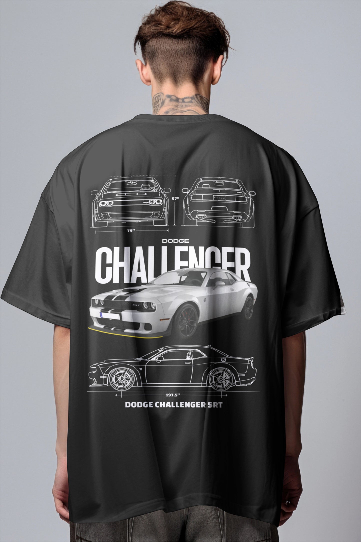 Dodge Challenger SRT Graphic Printed Oversized T-shirt Harble Outfits