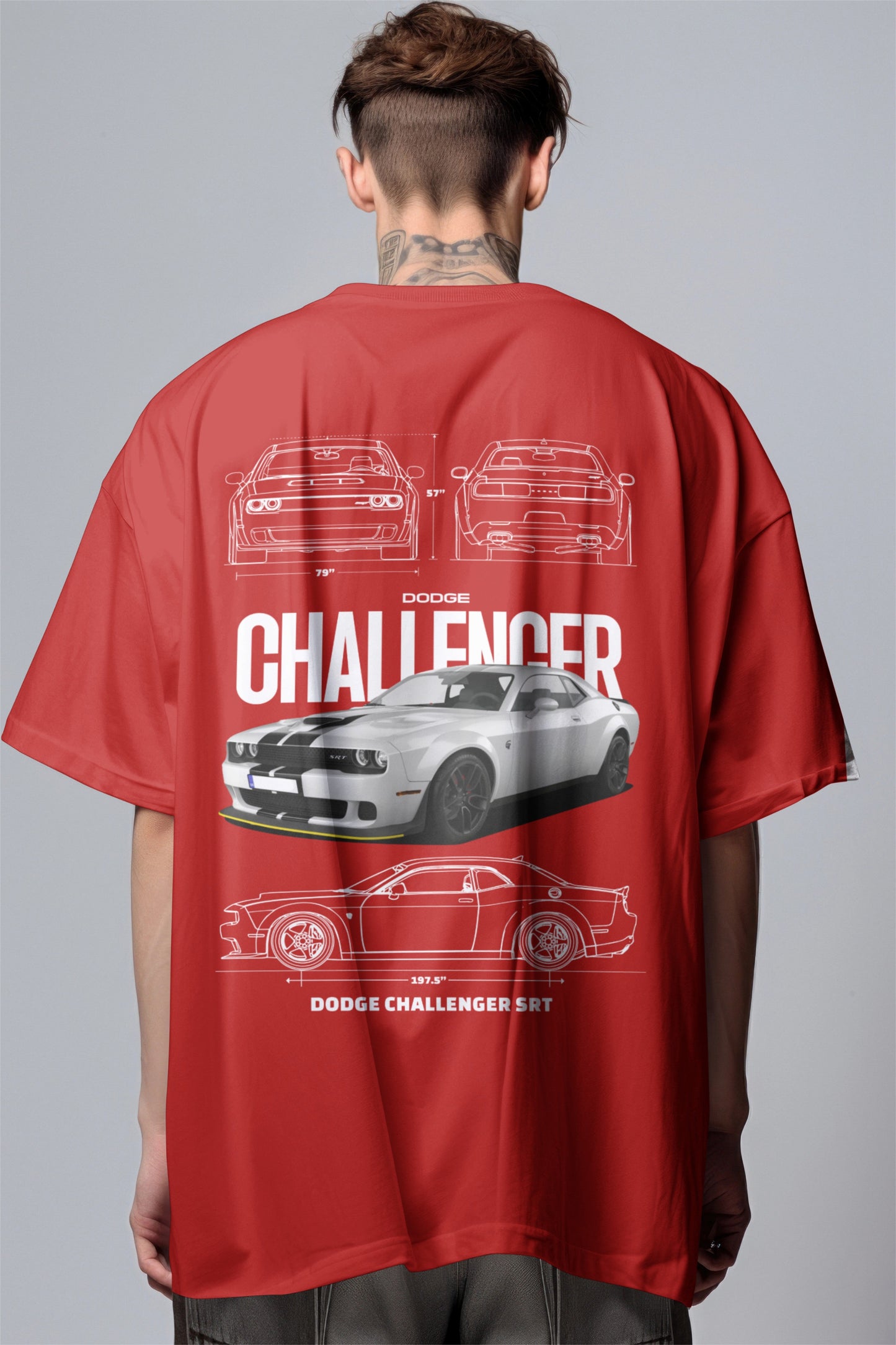 Dodge Challenger SRT Graphic Printed Oversized T-shirt Harble Outfits