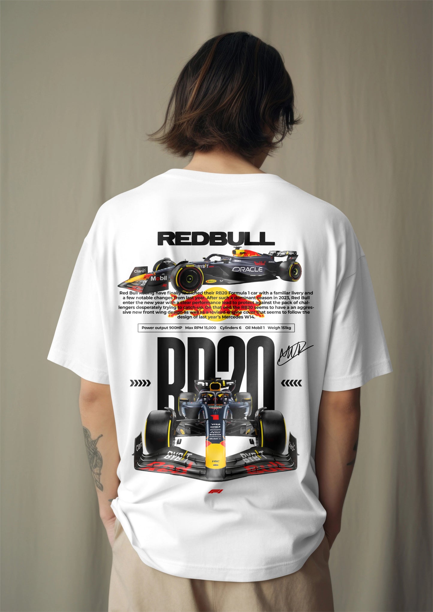 F1 Red Bull Racing 2 Printed Oversized T-shirt Harble Outfits