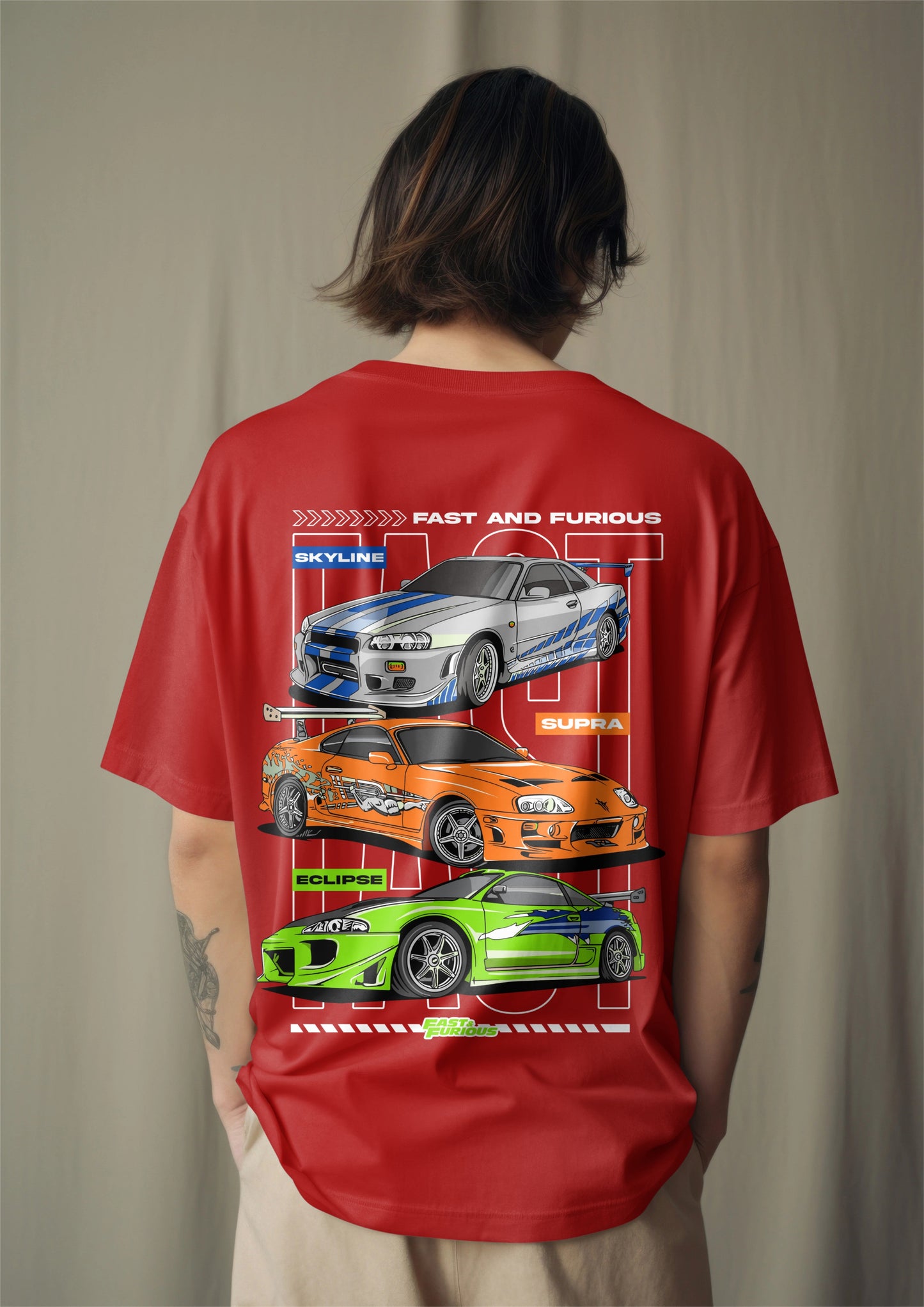 Fast & Furious Legends - Street Racer Series Printed Oversized T-shirt Harble Outfits