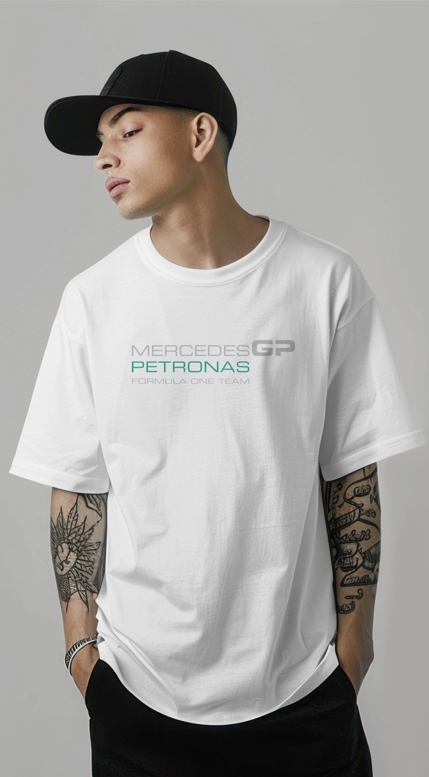 F1 Mercedes AMG Petronas 1 Printed Oversized T-shirt Harble Outfits