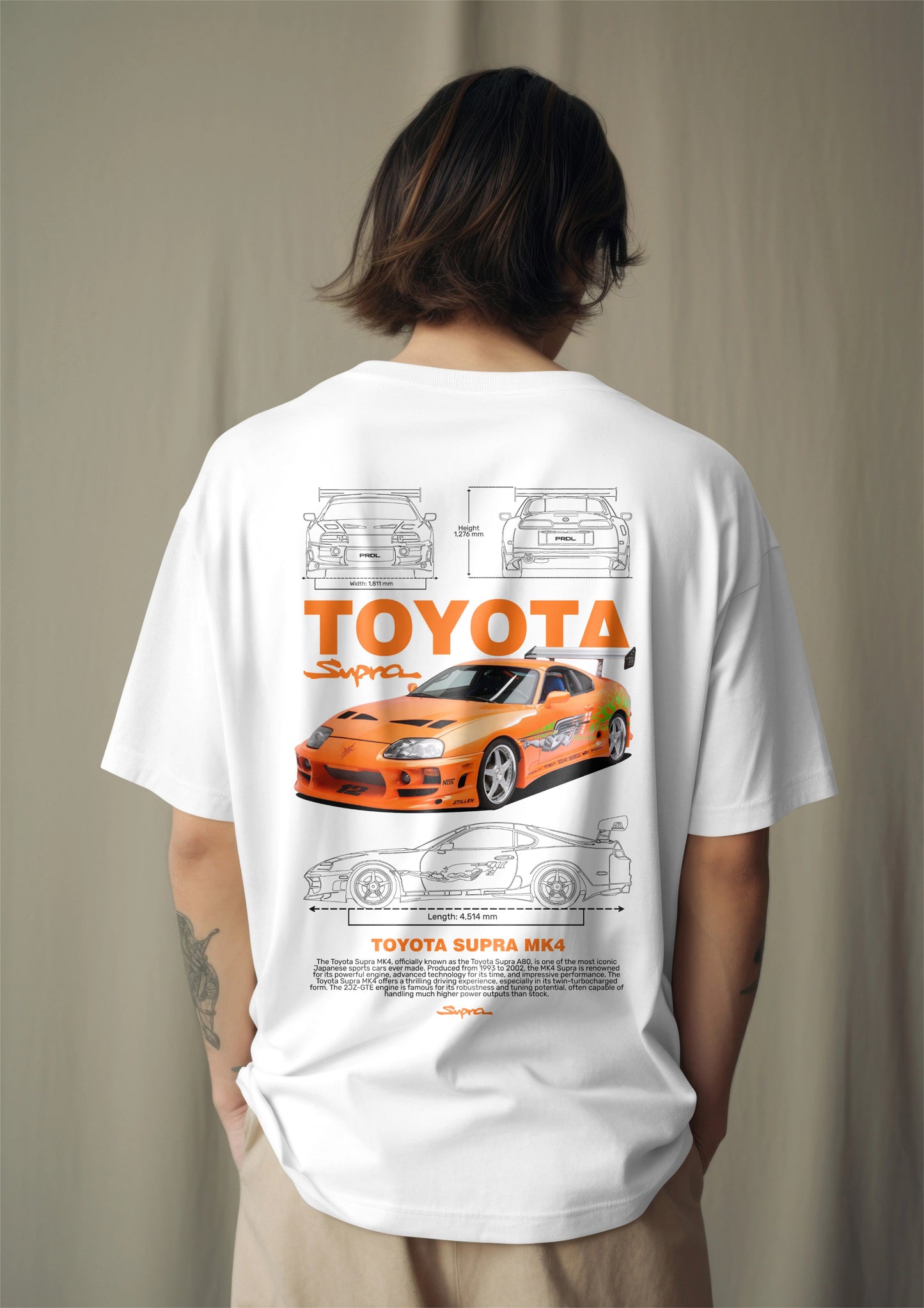 Toyota Supra MK4 Graphic Printed Oversized T-shirt Harble Outfits