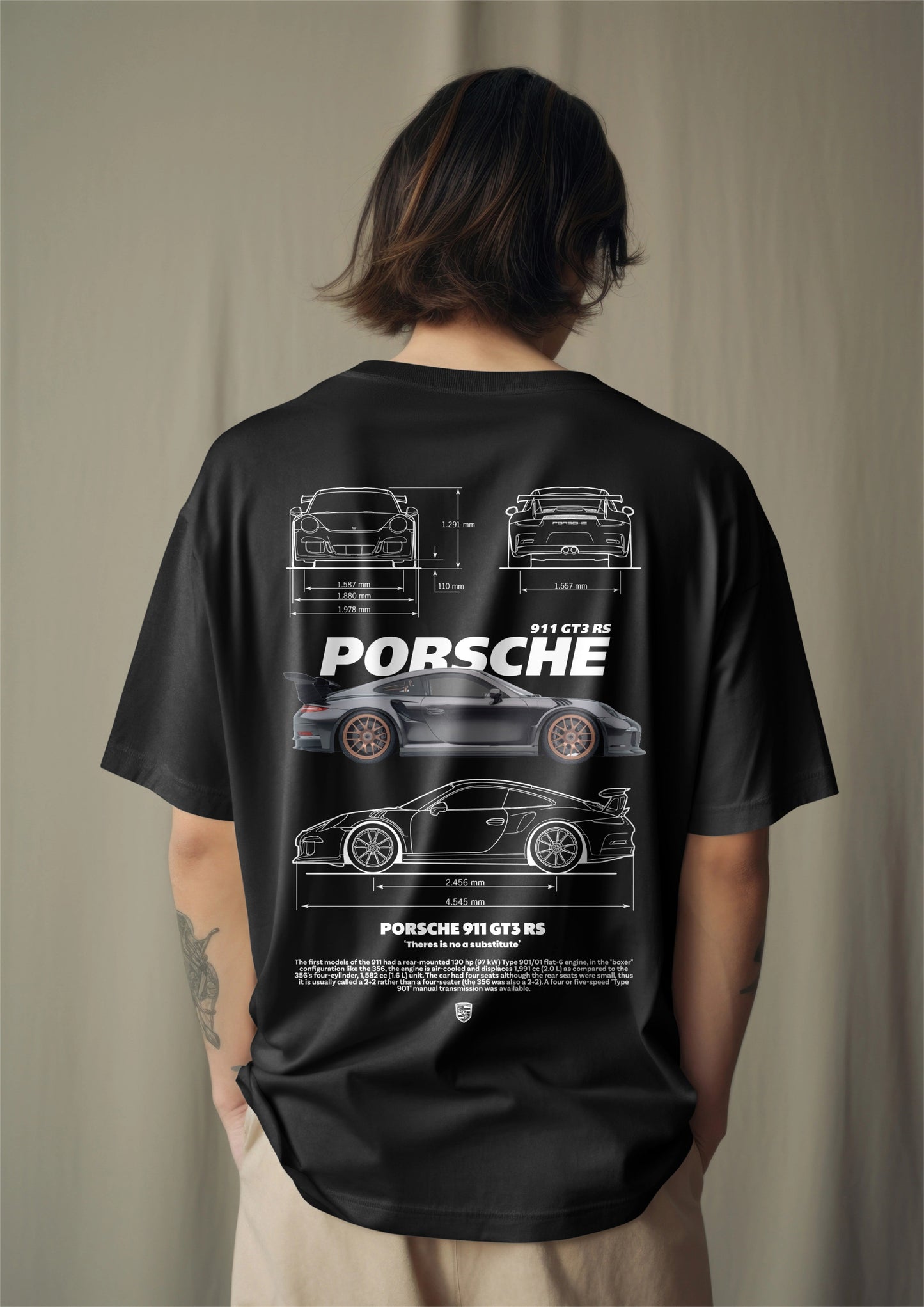 Porsche 911 GT3 RS Graphic Printed Oversized T-shirt Harble Outfits