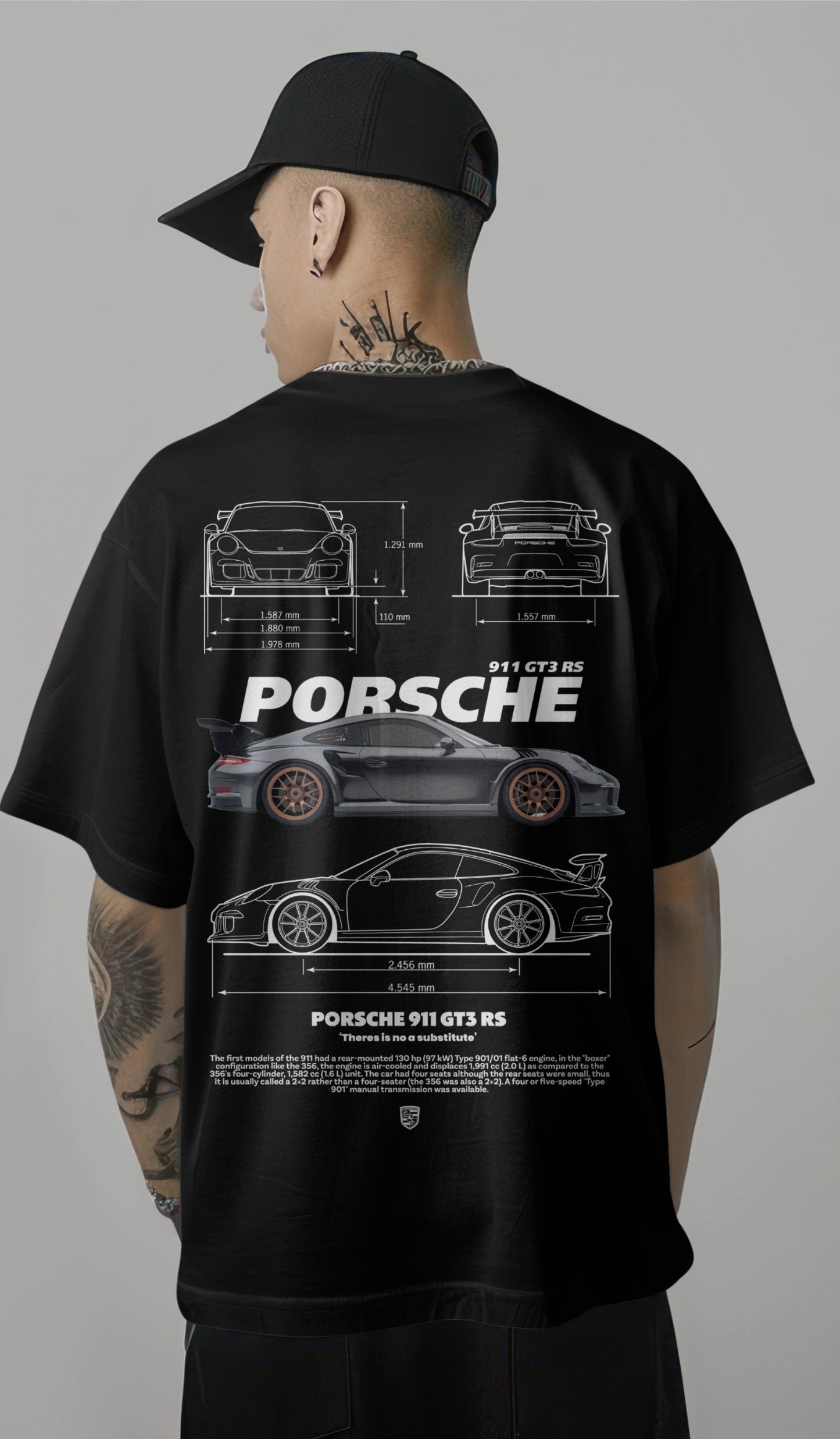 Porsche 911 GT3 RS Graphic Printed Oversized T-shirt Harble Outfits