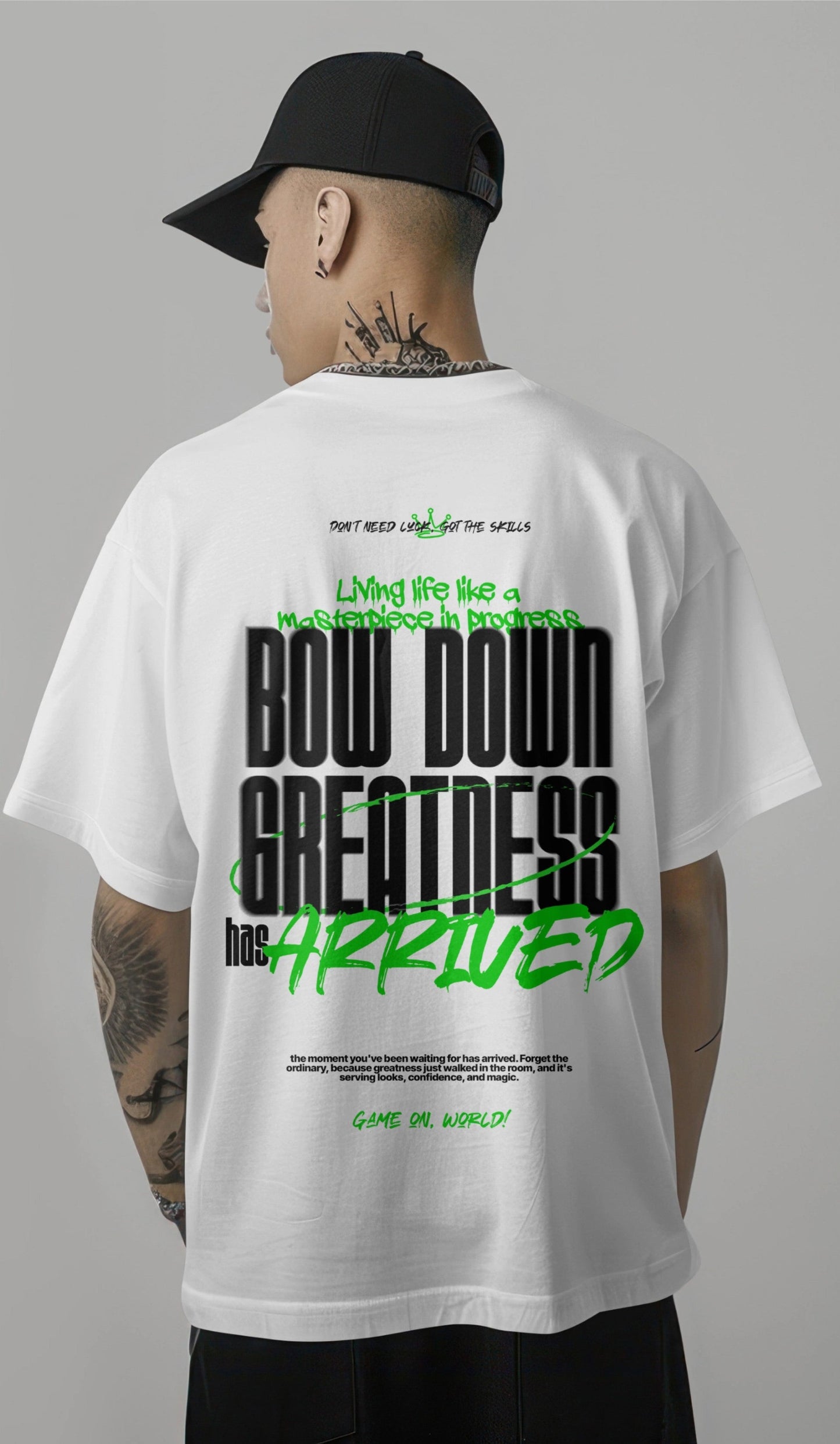 Greatness Printed Oversized T-Shirt Harble Outfits