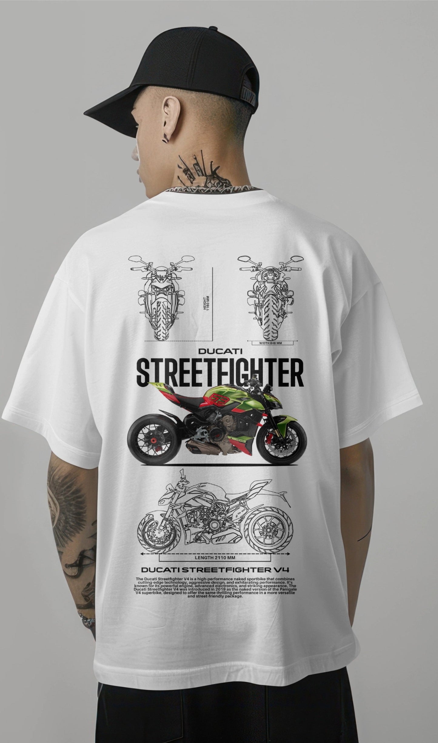 Ducati Street Fighter Graphic Printed Oversized T-shirt Harble Outfits
