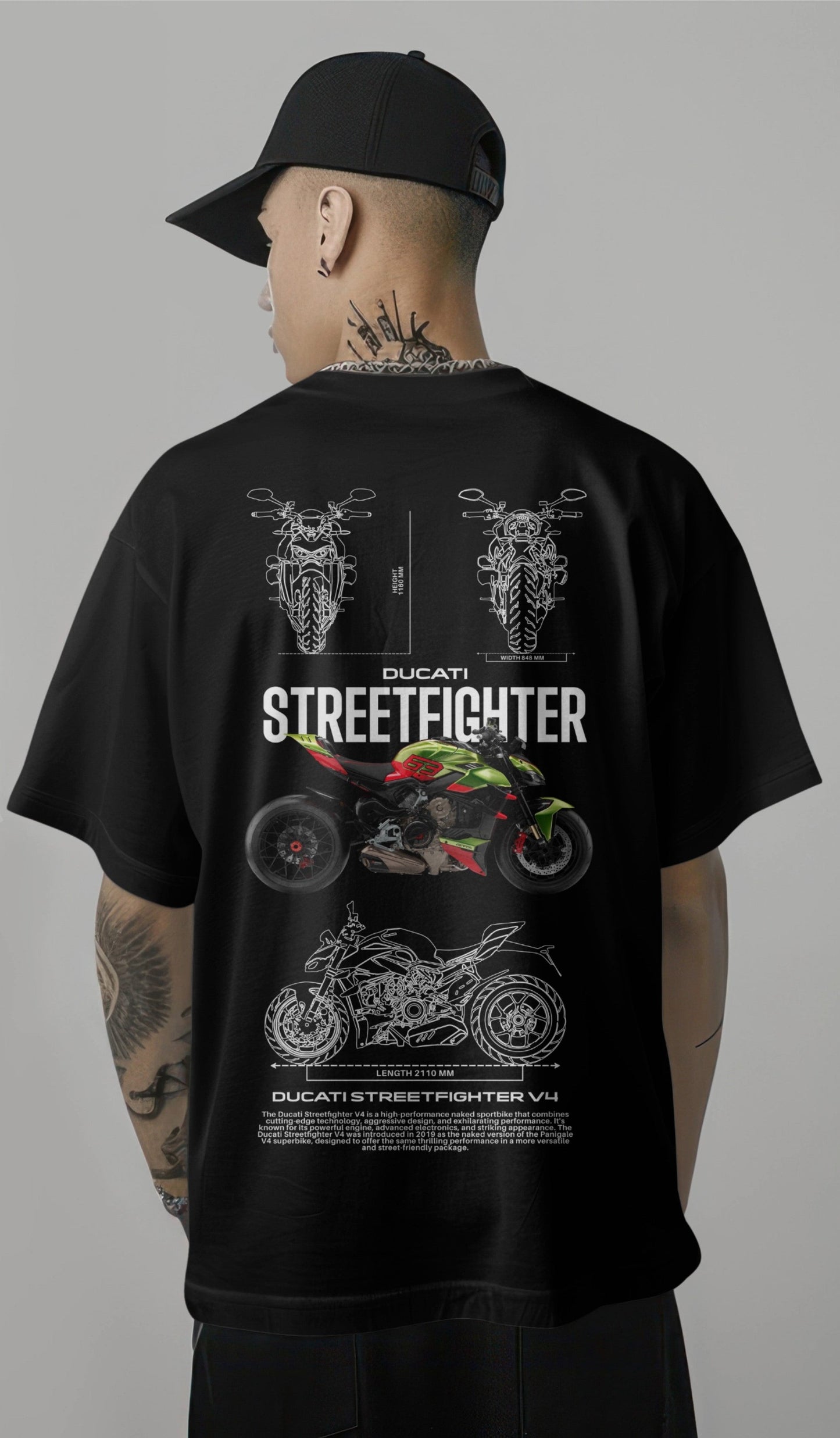Ducati Street Fighter Graphic Printed Oversized T-shirt Harble Outfits