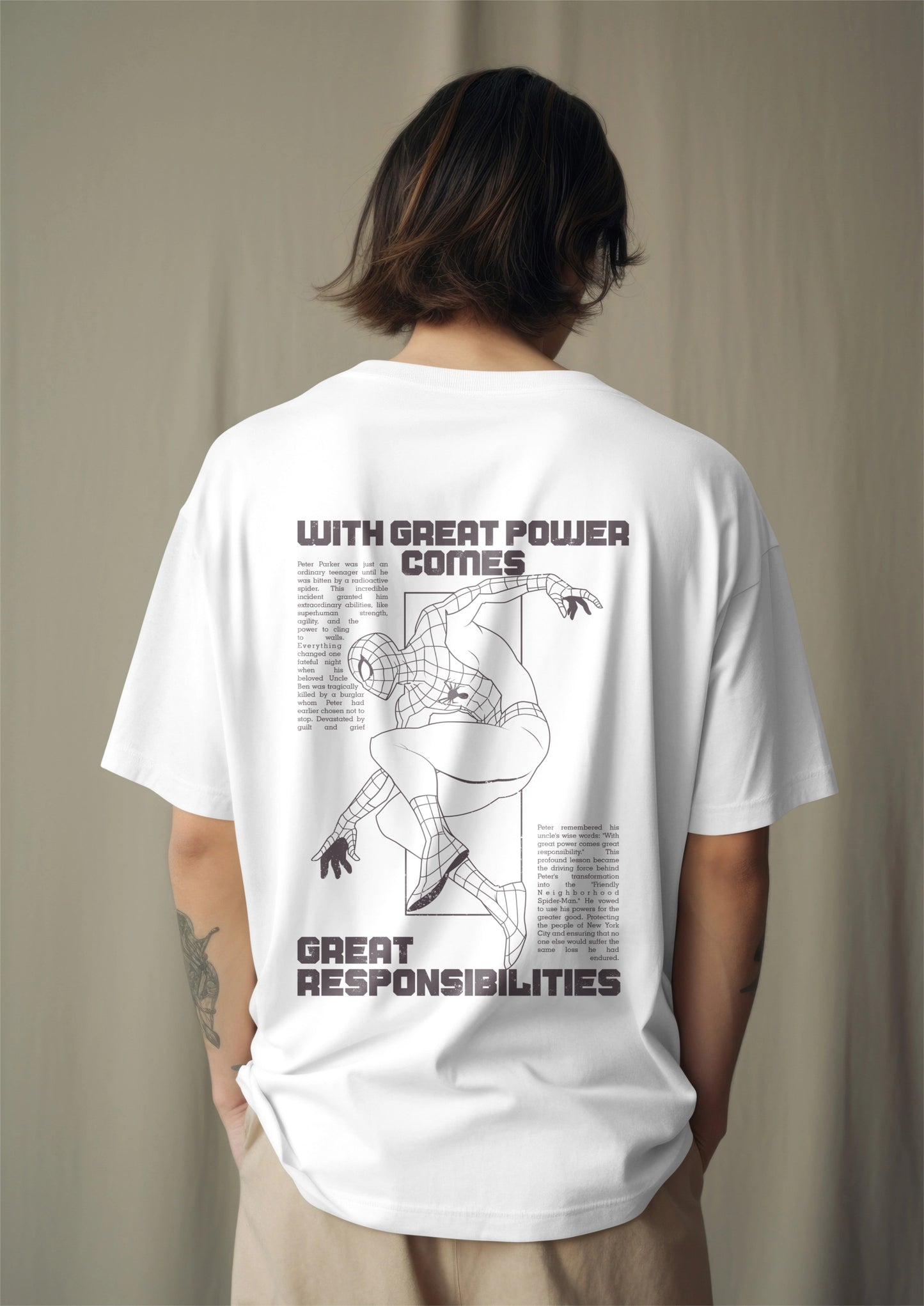 Spiderman Newspaper Printed Oversized T-Shirt Harble Outfits