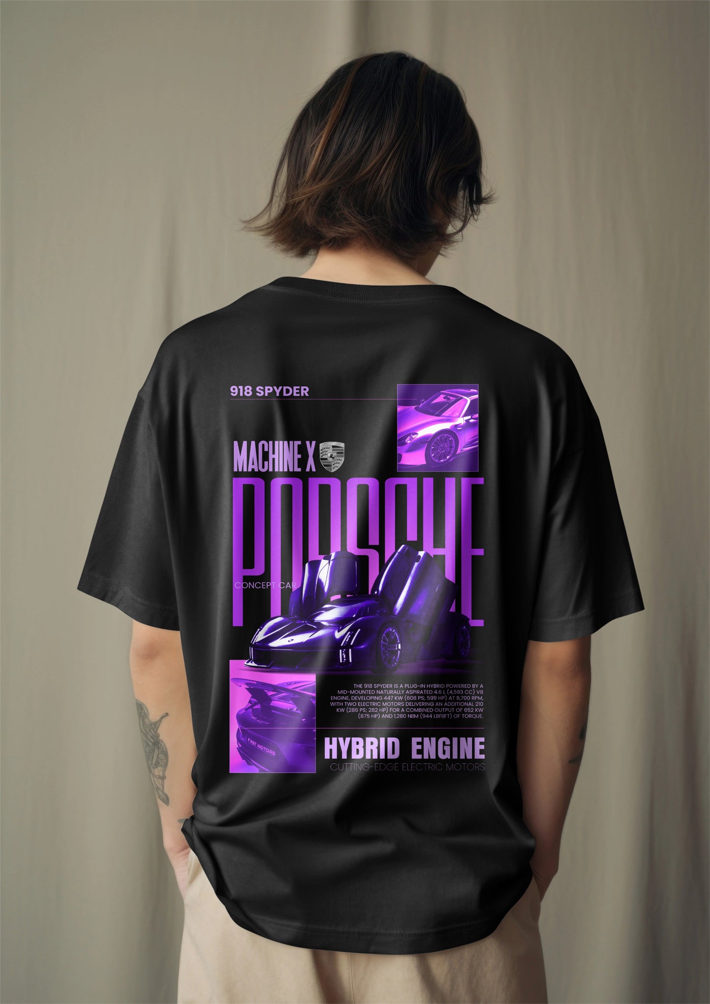 Porsche Graphic Printed Oversized T-Shirt Harble Outfits