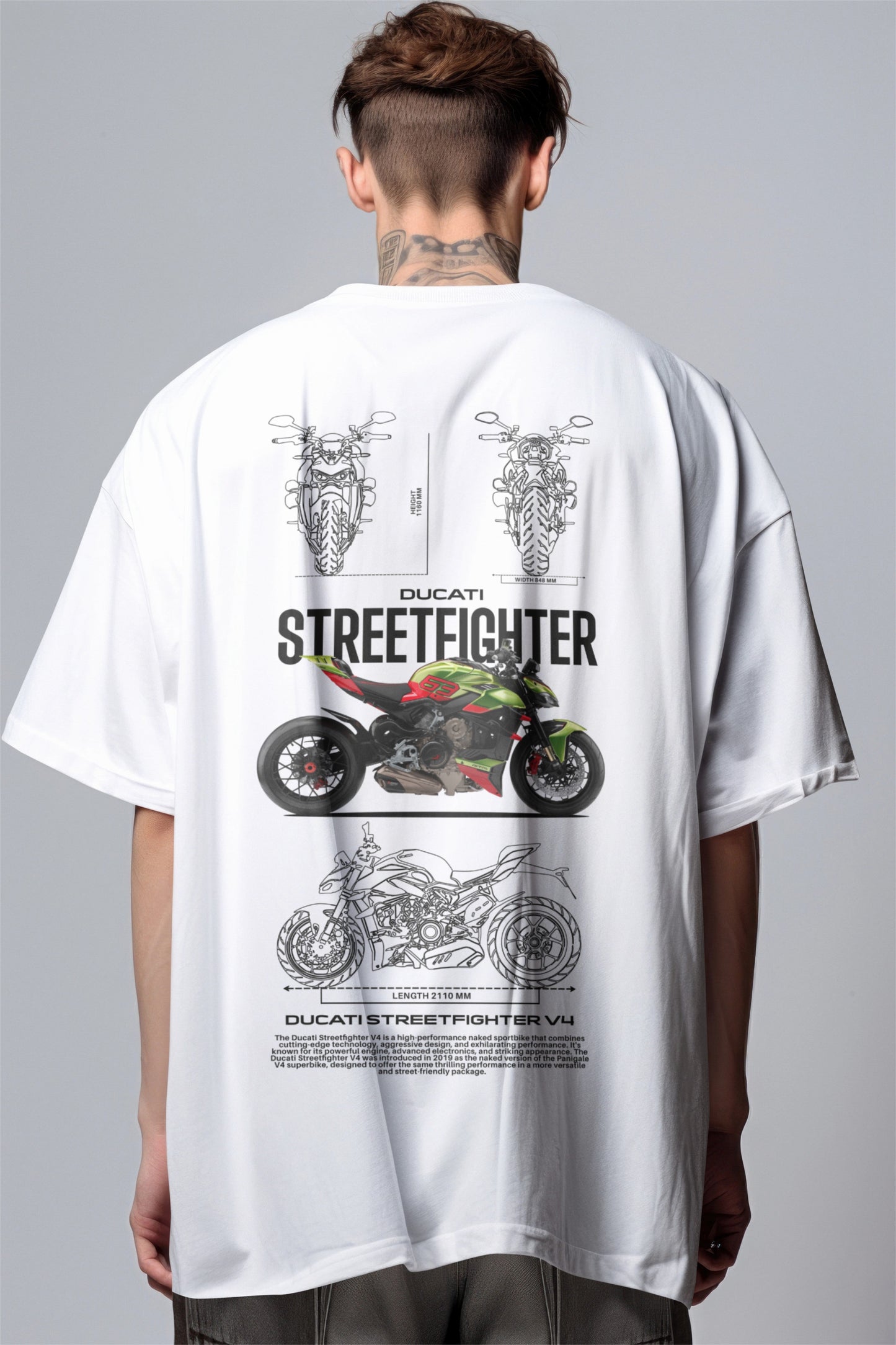 Ducati Street Fighter Graphic Printed Oversized T-shirt Harble Outfits