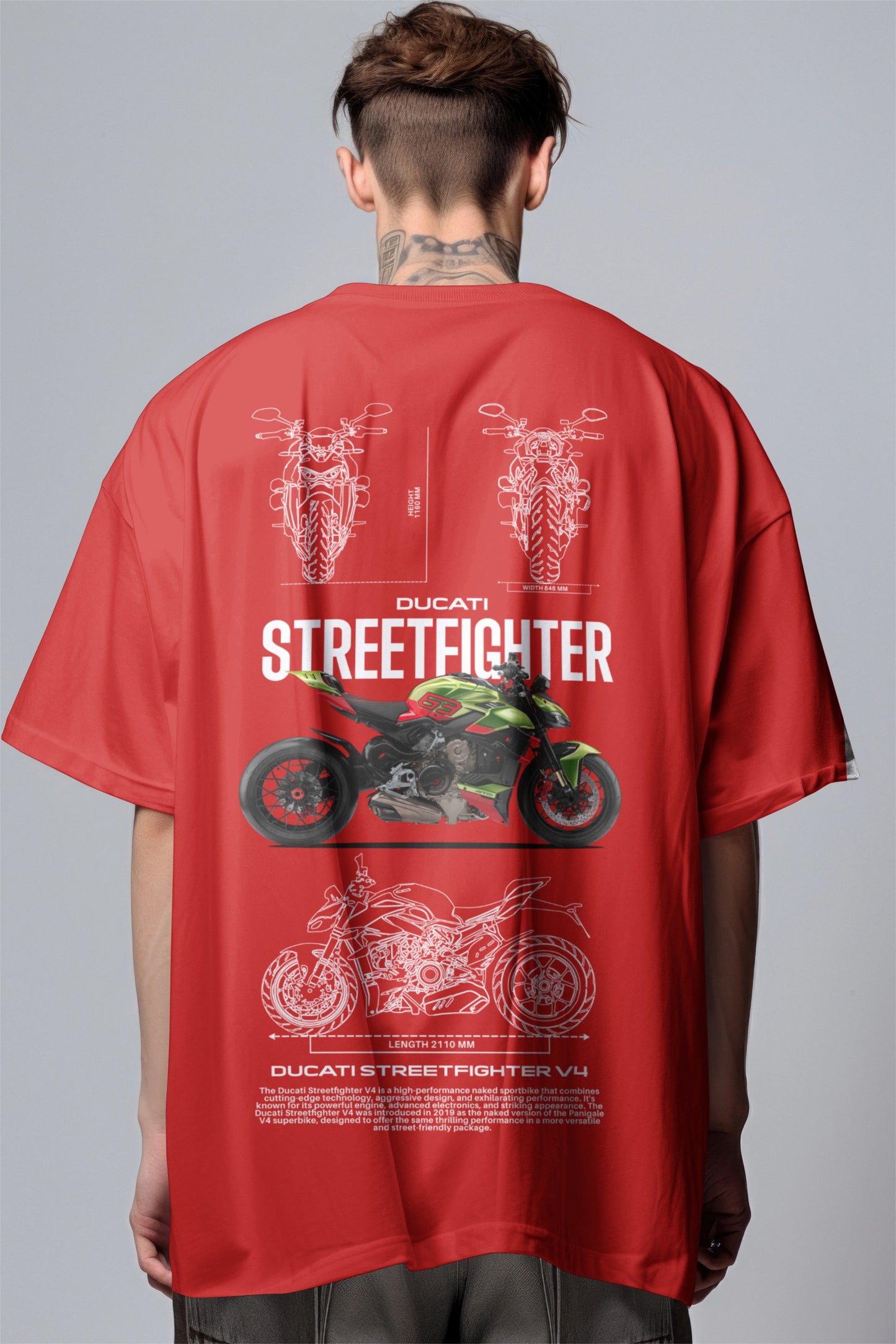 Ducati Street Fighter Graphic Printed Oversized T-shirt Harble Outfits