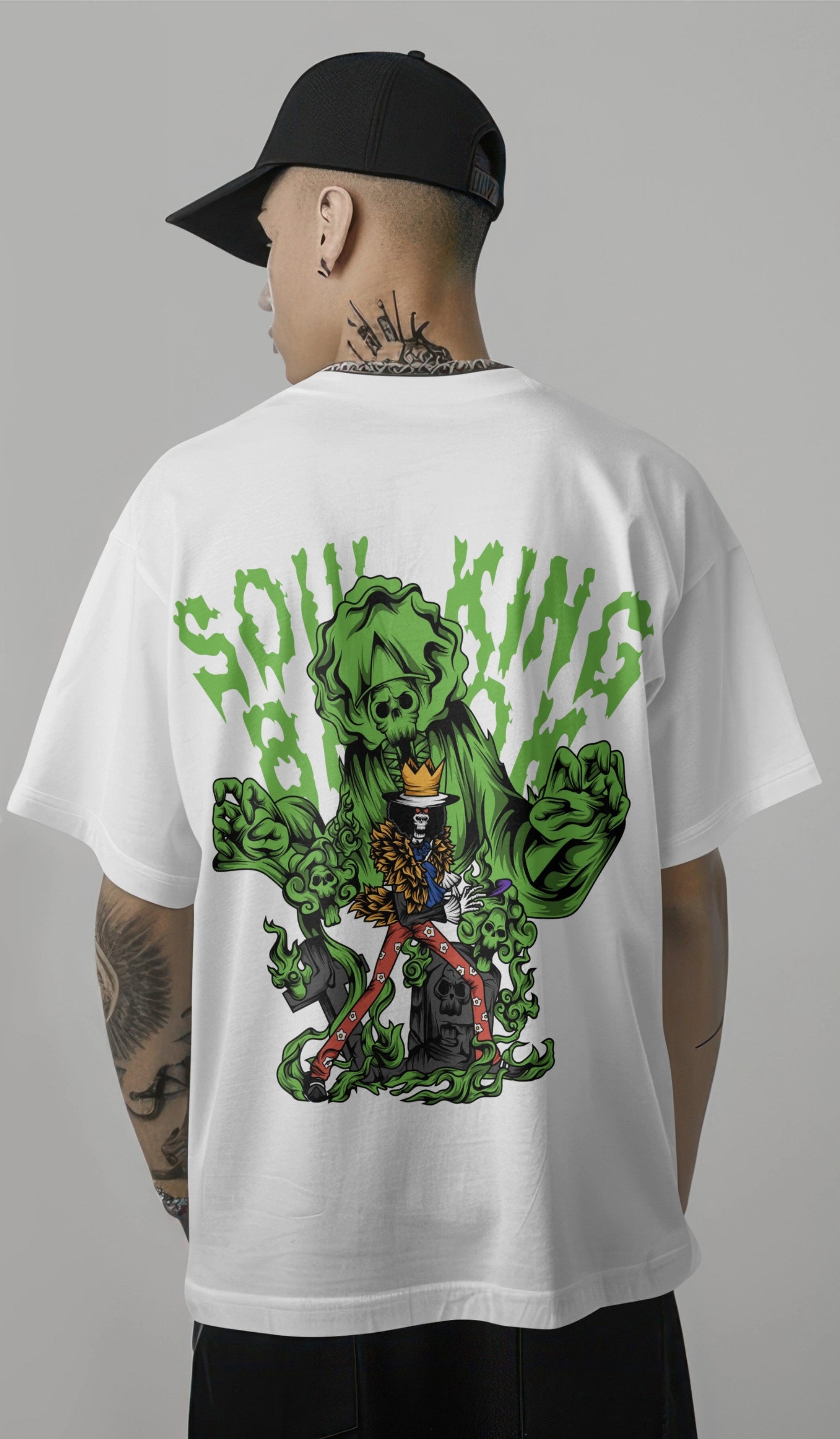 One Piece Soul King Brook Graphic Printed Oversized T-shirt Harble Outfits