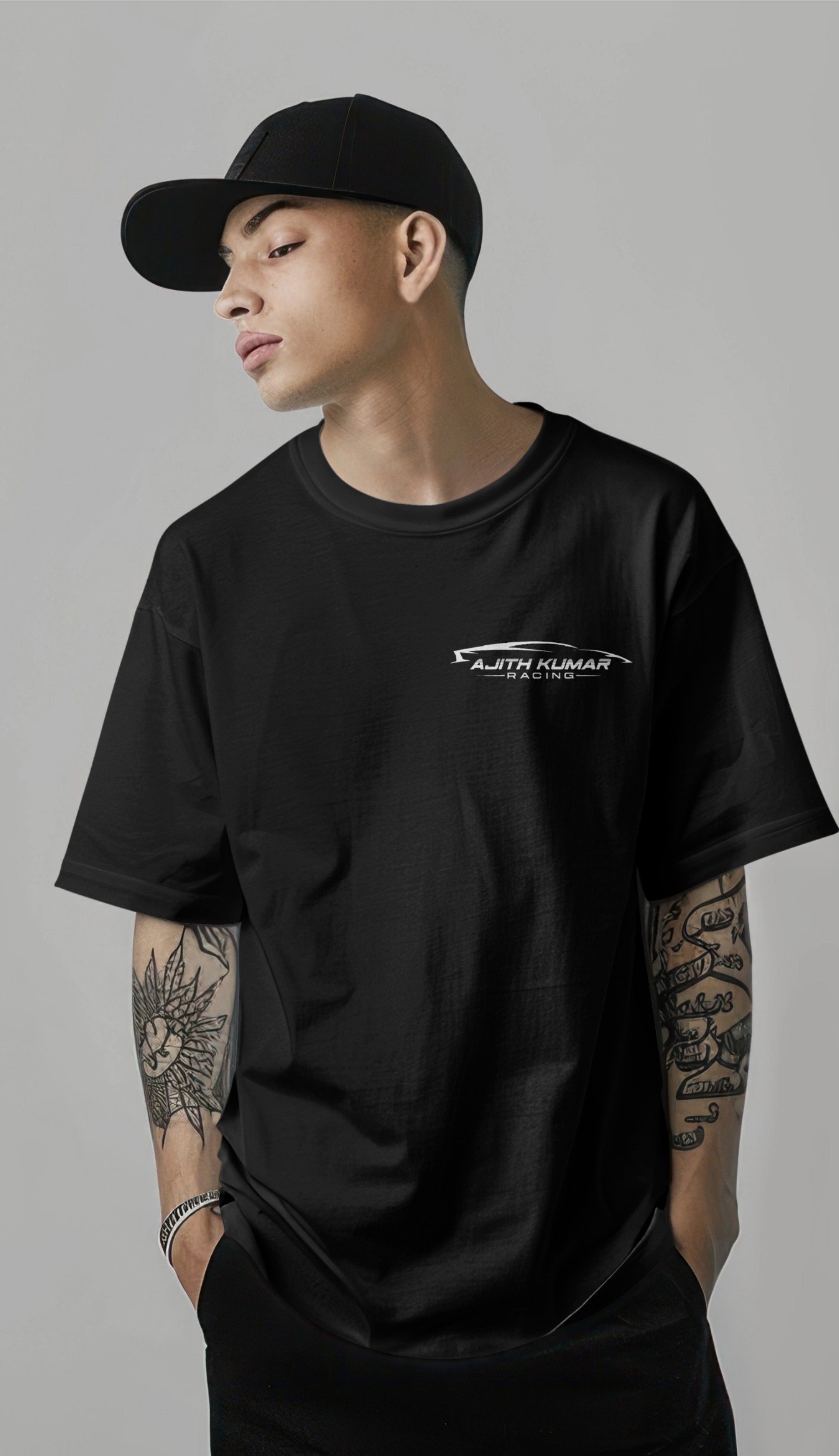 Ajith Kumar Racing Graphic Printed Oversized T-shirt Harble Outfits