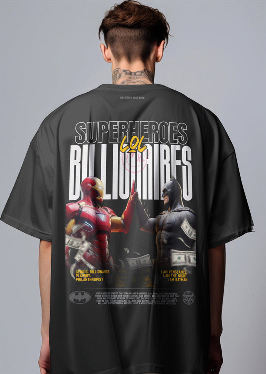 Iron Man vs Batman – "Billionaire Superheroes" Oversized T-Shirt Harble Outfits