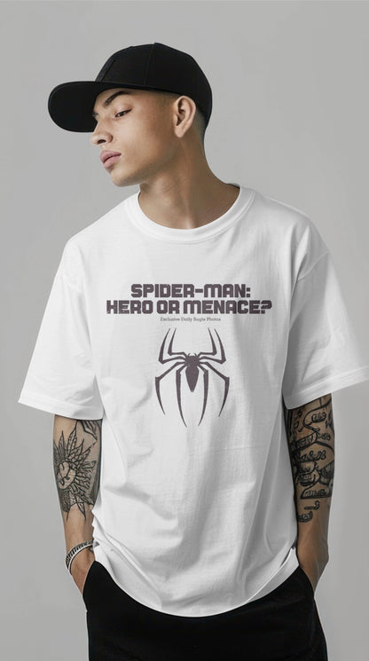 Spiderman Newspaper Printed Oversized T-Shirt Harble Outfits