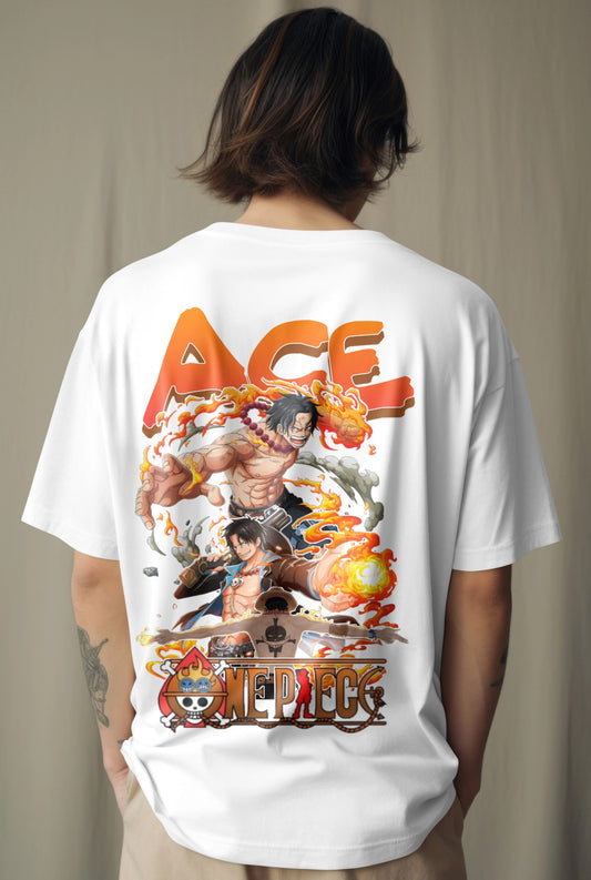 One Piece Ace Graphic Printed Oversized T-shirt Harble Outfits