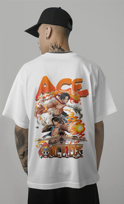 One Piece Ace Graphic Printed Oversized T-shirt Harble Outfits