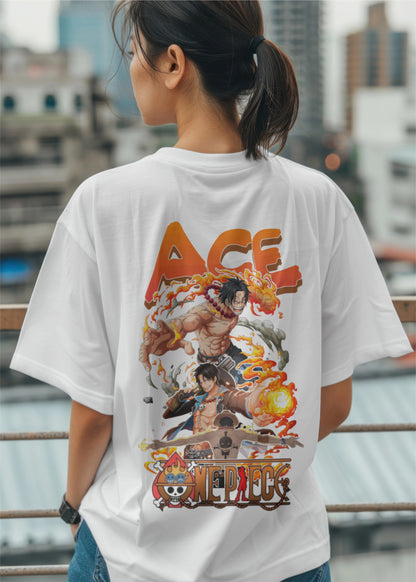 One Piece Ace Graphic Printed Oversized T-shirt Harble Outfits