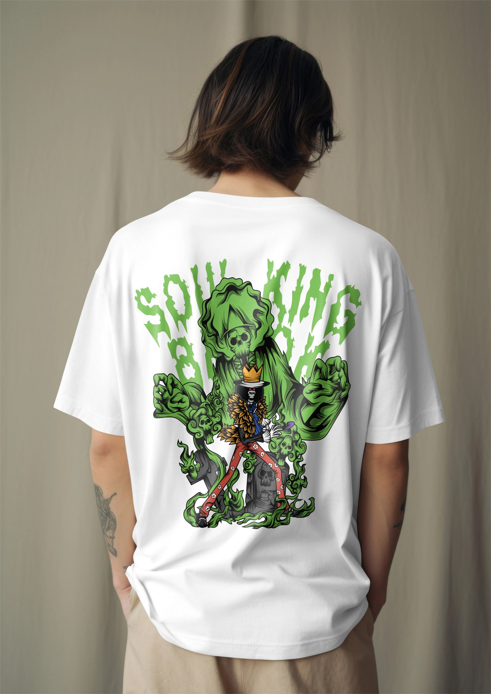 One Piece Soul King Brook Graphic Printed Oversized T-shirt Harble Outfits