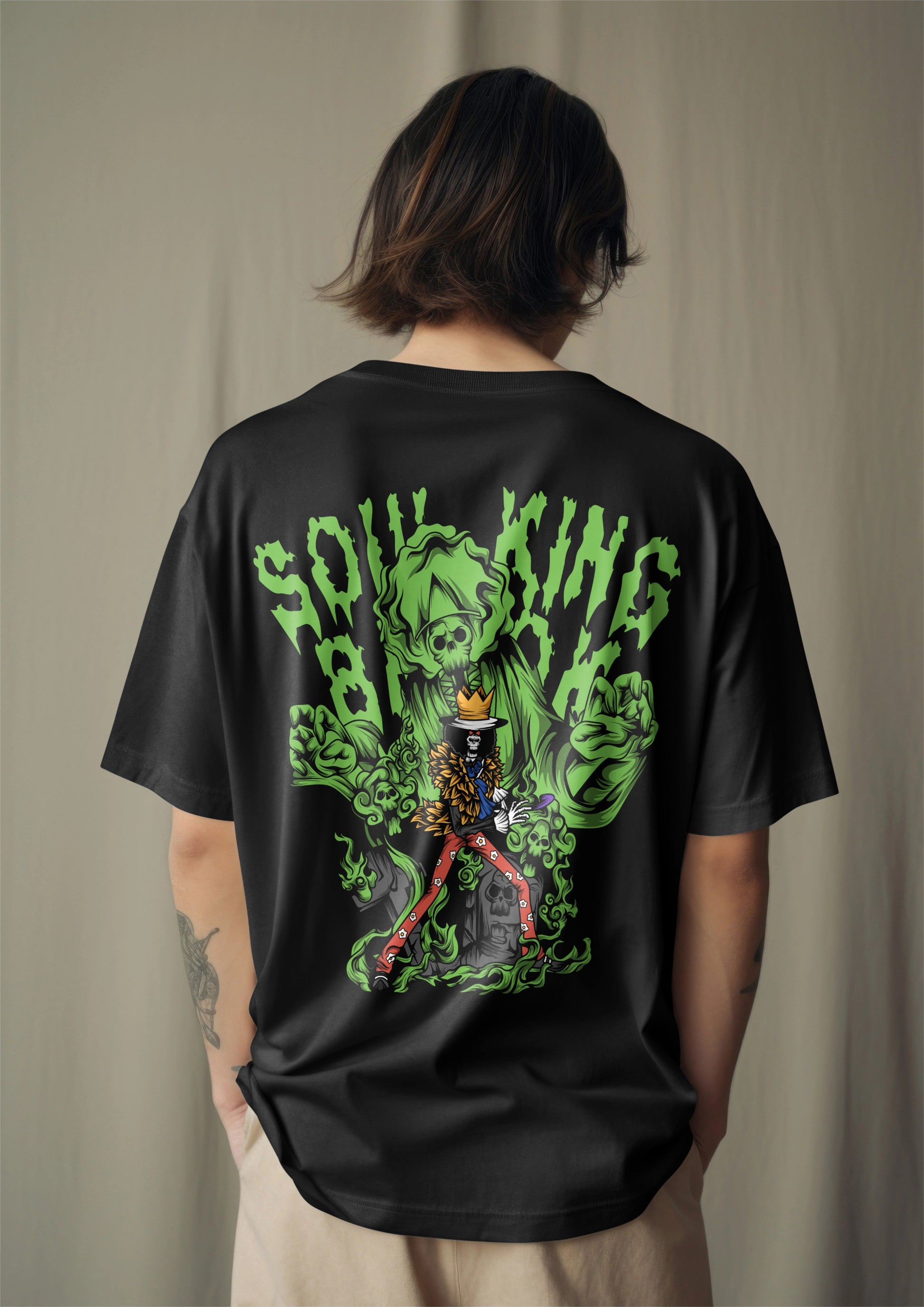 One Piece Soul King Brook Graphic Printed Oversized T-shirt Harble Outfits