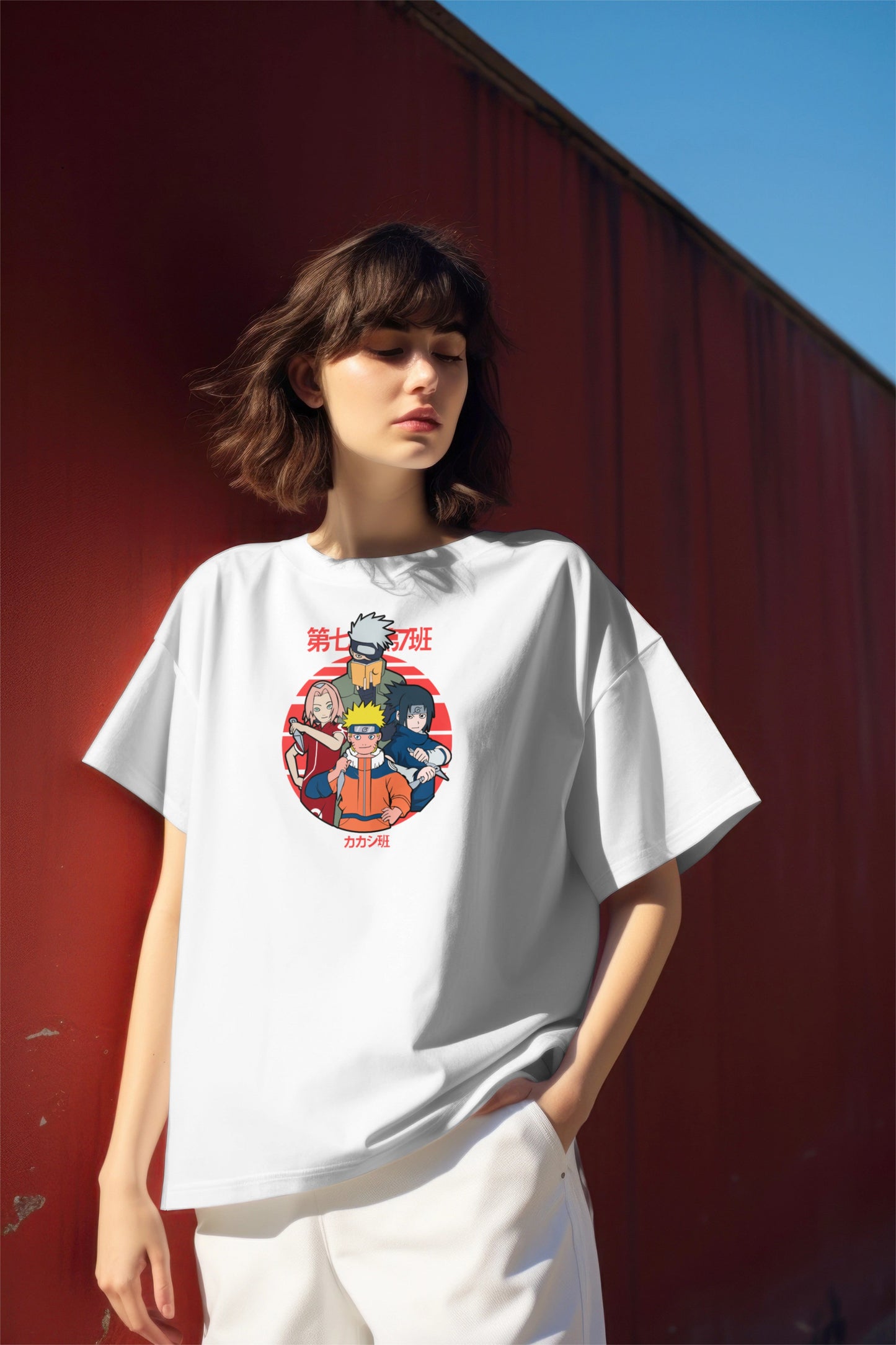 Naruto Team 7 Unity Graphic Printed Oversized T-shirt Harble Outfits