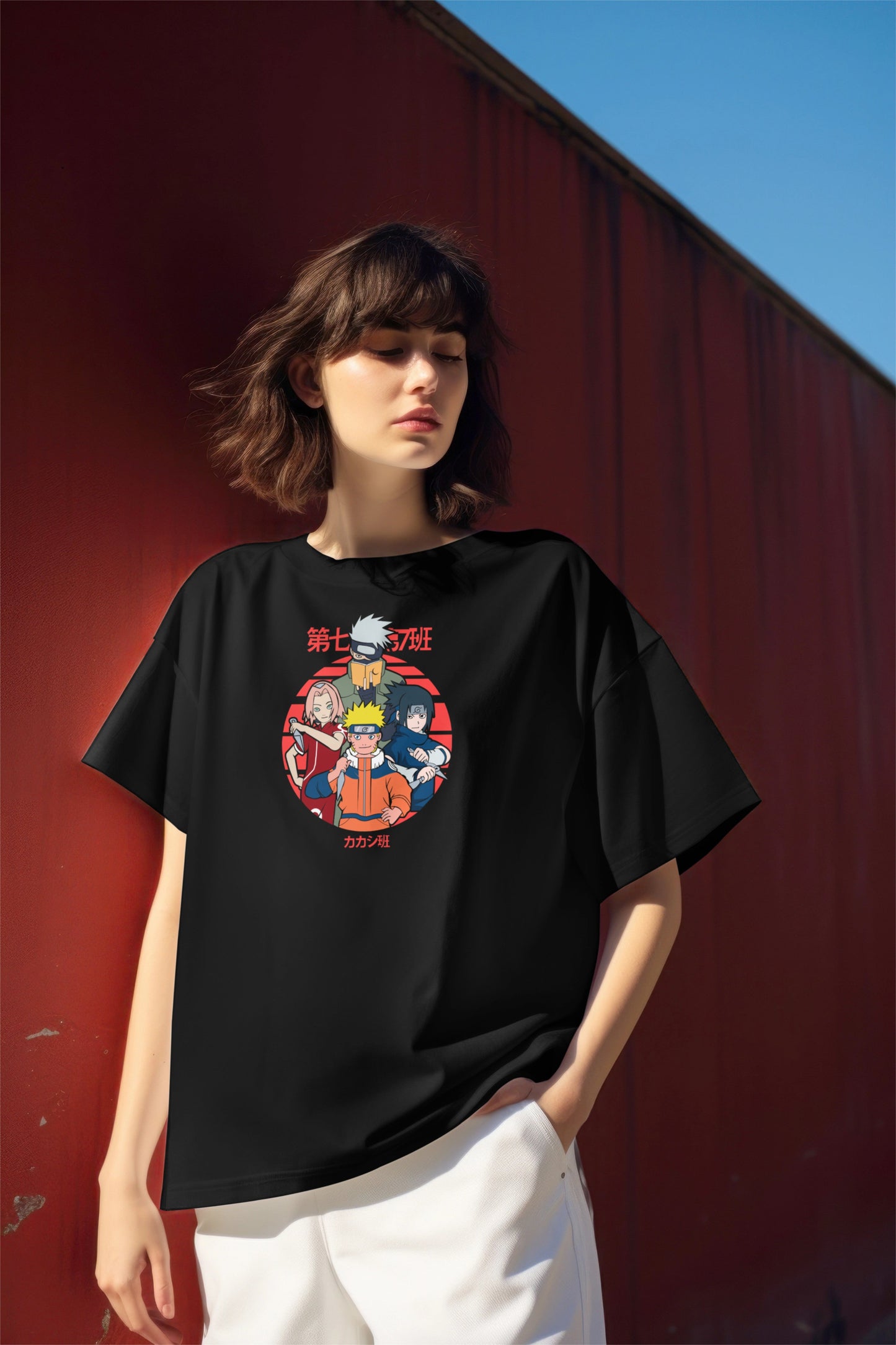 Naruto Team 7 Unity Graphic Printed Oversized T-shirt Harble Outfits