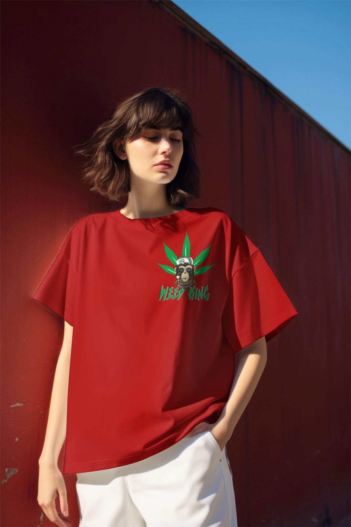 Weed King Streetwear Graphic Printed Oversized T-shirt Harble Outfits