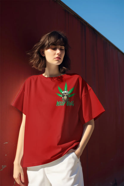 Weed King Streetwear Graphic Printed Oversized T-shirt Harble Outfits