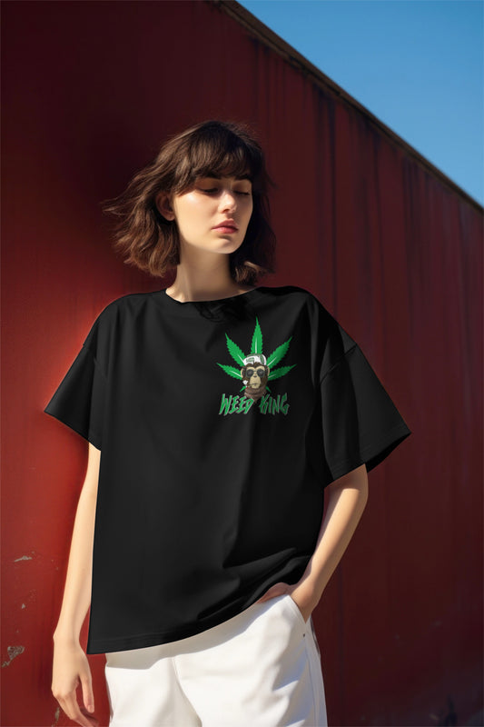 Weed King Streetwear Graphic Printed Oversized T-shirt Harble Outfits