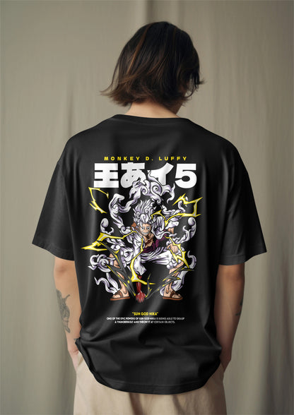 One Piece Luffy Gear 5 Sun God Nika Graphic Printed Oversized T-shirt Harble Outfits