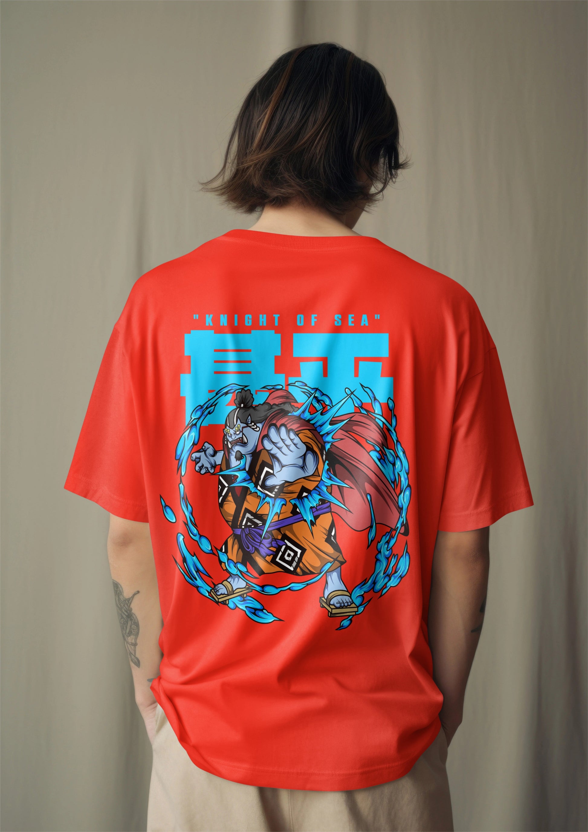 One Piece Jinbe Knight of the Sea Graphic Printed Oversized T-shirt Harble Outfits