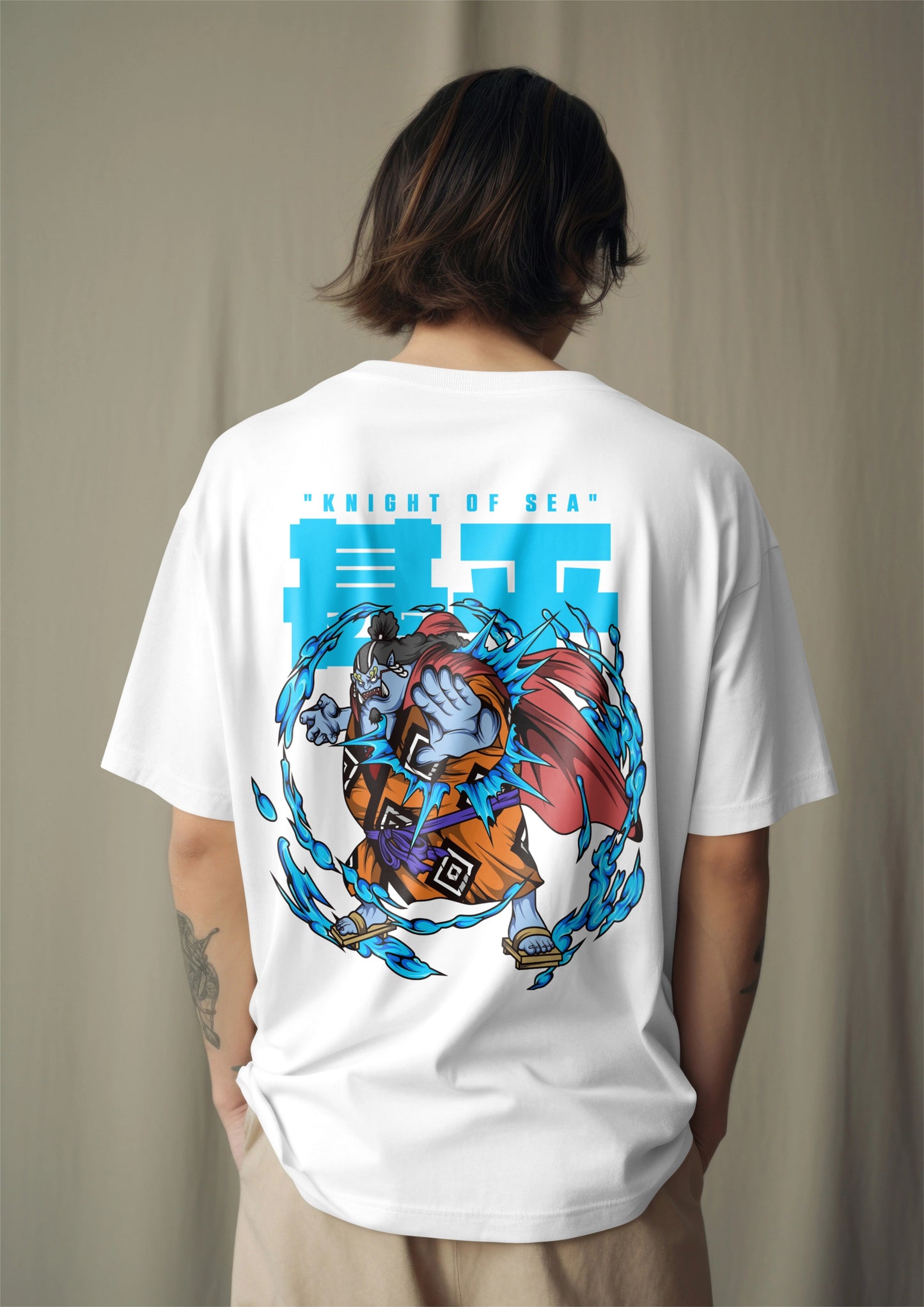 One Piece Jinbe Knight of the Sea Graphic Printed Oversized T-shirt Harble Outfits