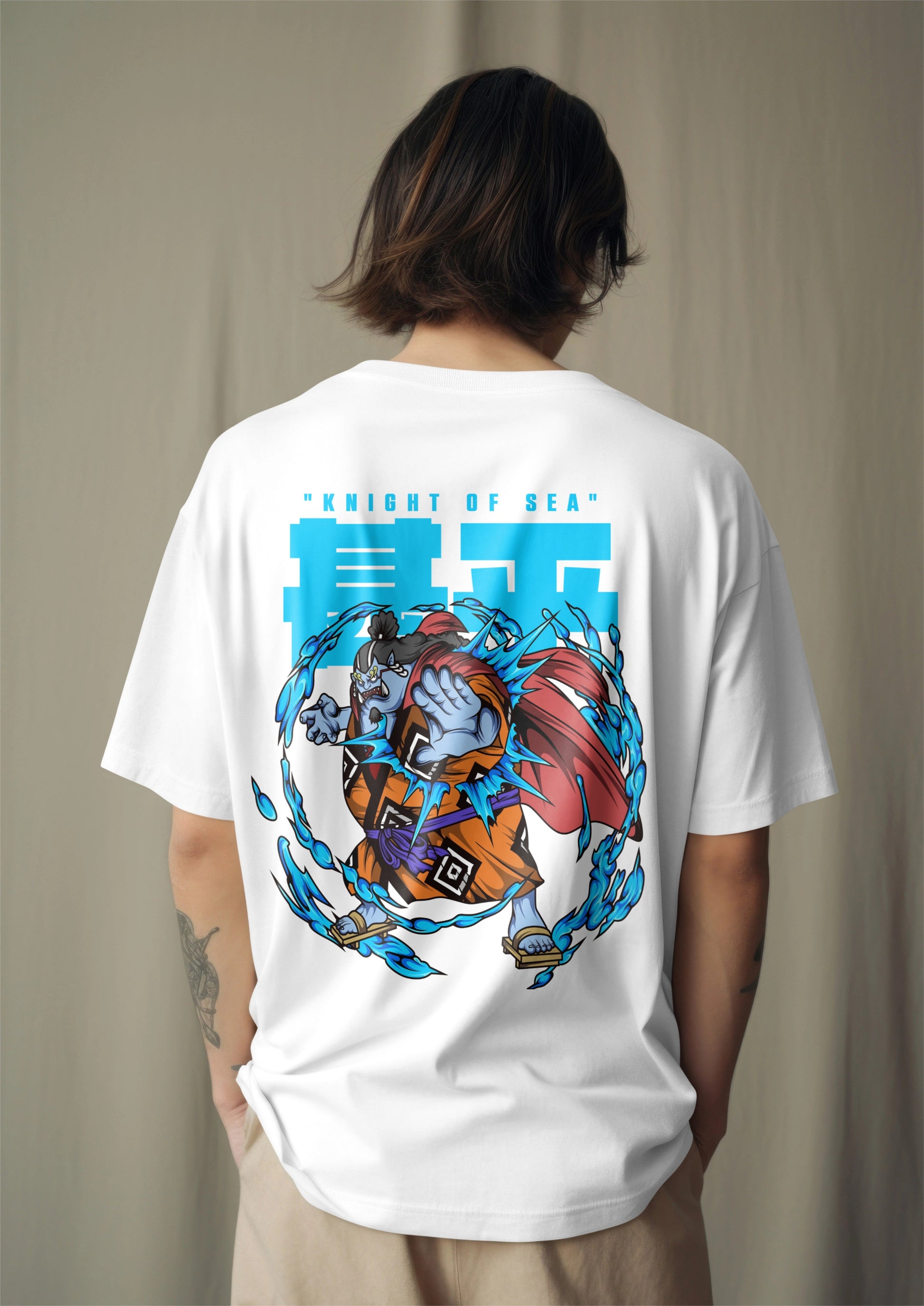 One Piece Jinbe Knight of the Sea Graphic Printed Oversized T-shirt Harble Outfits