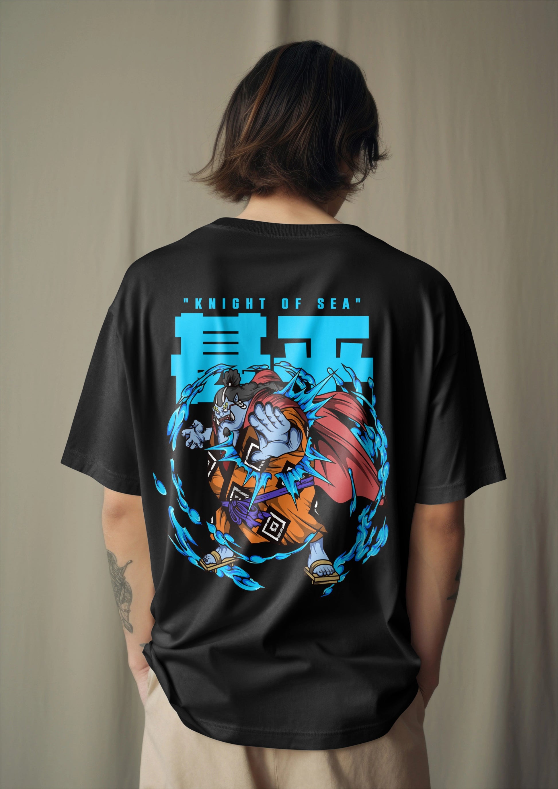 One Piece Jinbe Knight of the Sea Graphic Printed Oversized T-shirt Harble Outfits